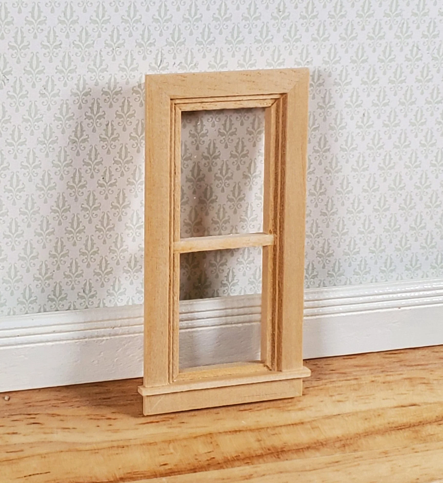 Dollhouse HALF SCALE 1:24 Window with Interior Trim Wood HWH5032 Houseworks - Image 3