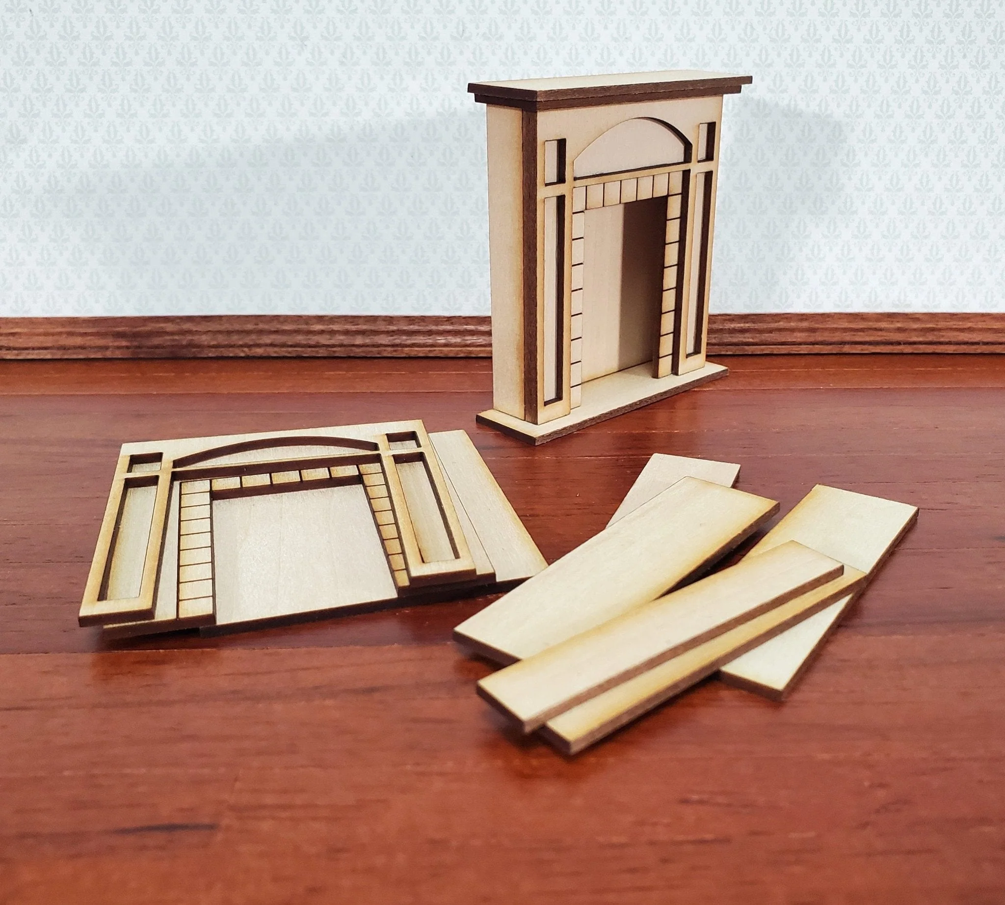 Dollhouse HALF SCALE Arts & Crafts Fireplace Miniature Kit 1:24 Scale DIY - Image 2