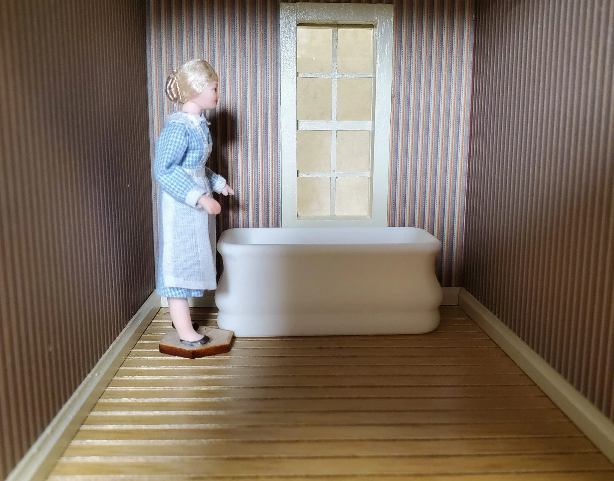 Dollhouse HALF SCALE Bathtub Soaking Tub Elegant Bathroom 1:24 Miniature - Image 4