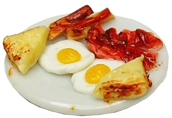 Dollhouse HALF SCALE Egg Breakfast on a White Plate 1:24 Miniature Food