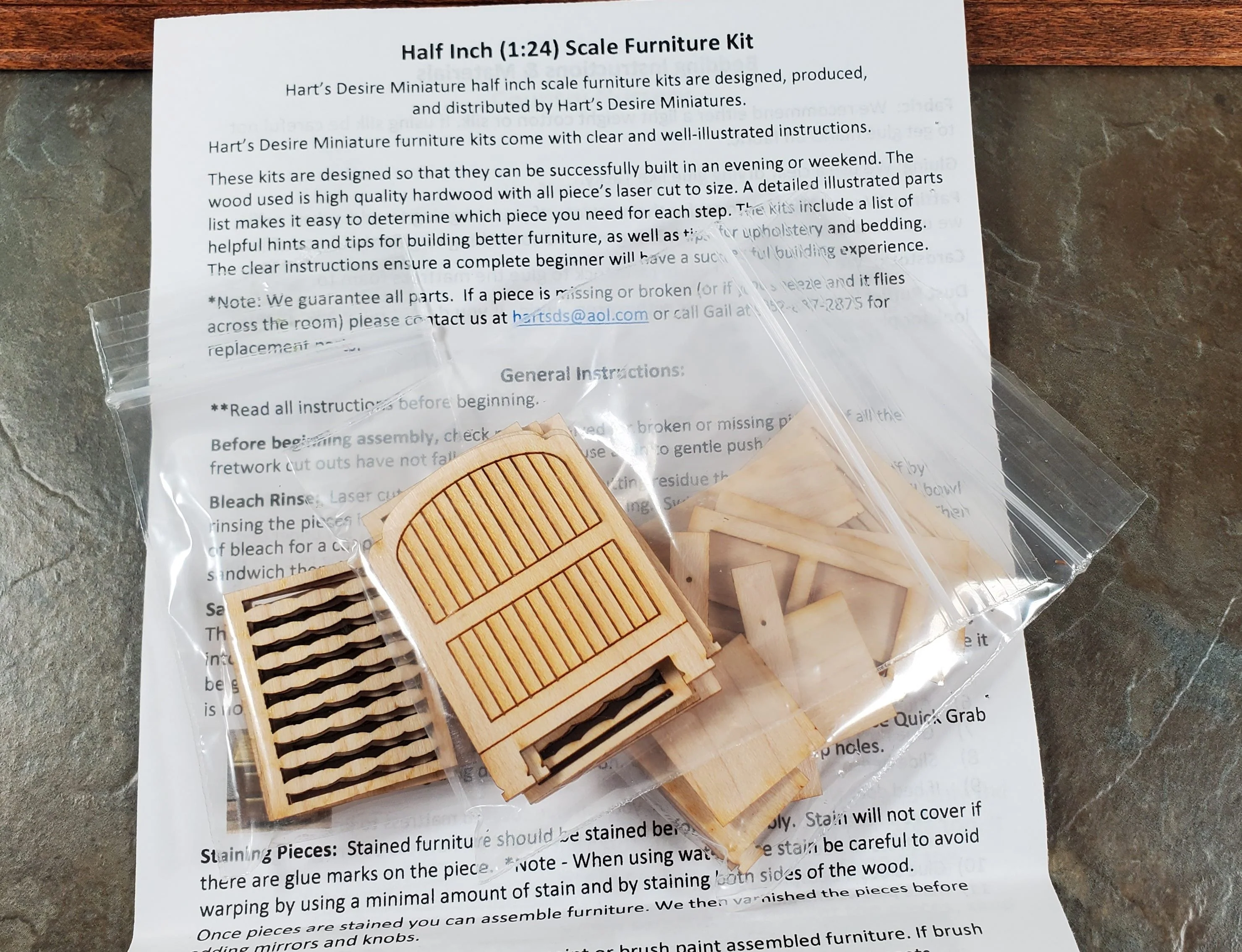 Dollhouse HALF SCALE Furniture KIT Country Nursery Set Crib Playpen Dresser 1:24 - Image 3