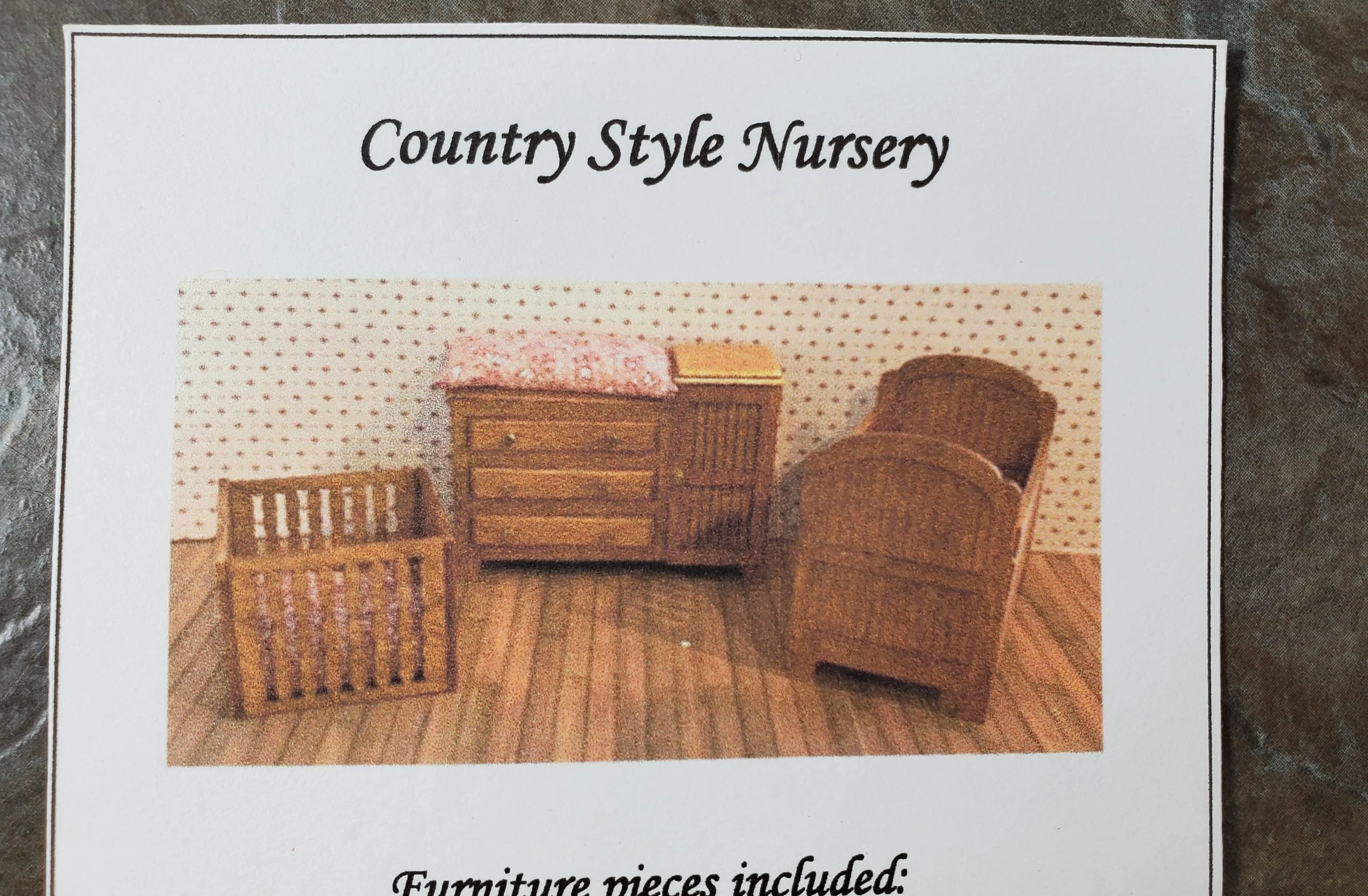 Dollhouse HALF SCALE Furniture KIT Country Nursery Set Crib Playpen Dresser 1:24 - Image 4