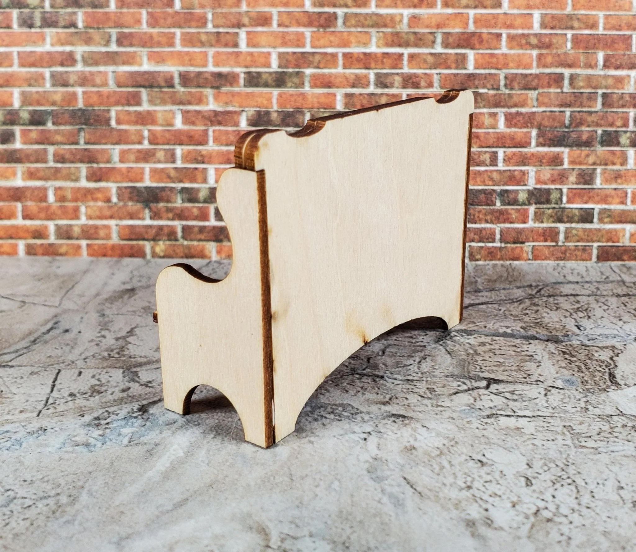 Dollhouse HALF SCALE High Back Bench DIY Kit 1:24 Miniature Wood Furniture - Image 3
