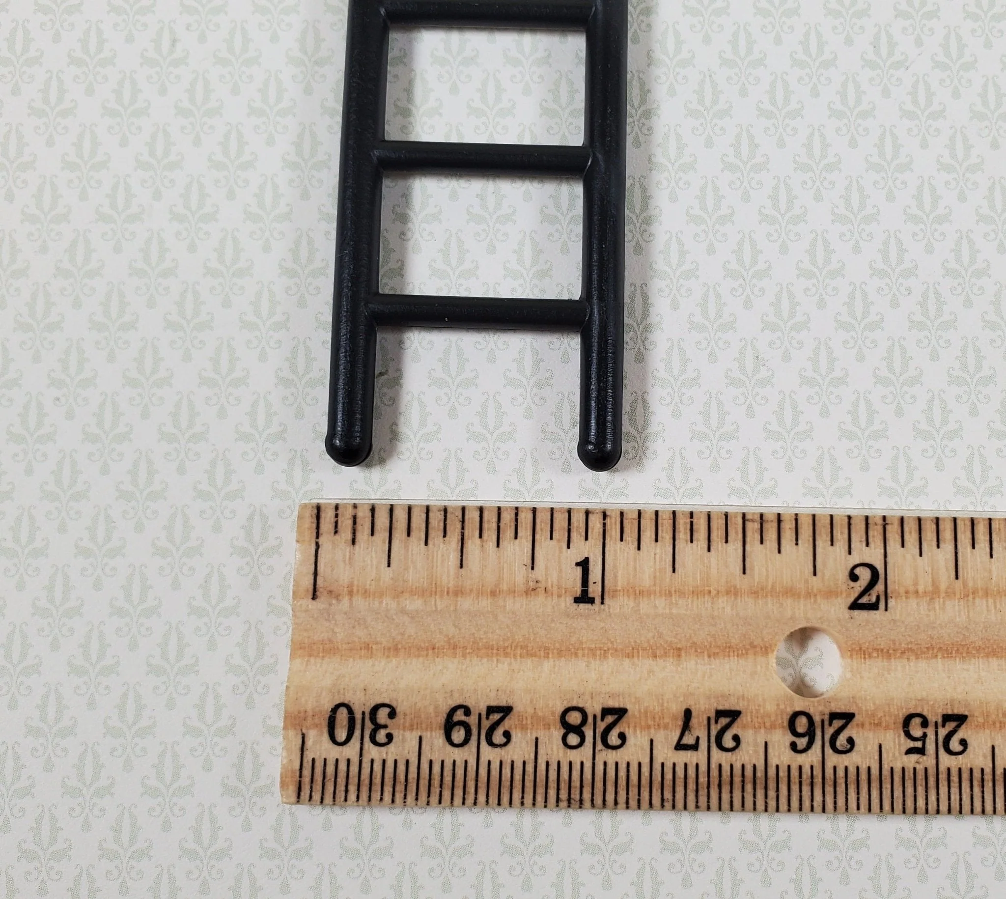 Dollhouse HALF SCALE Ladder 4 11/16 Tall Black Wood 1:24 Miniature Miniature - Image 3