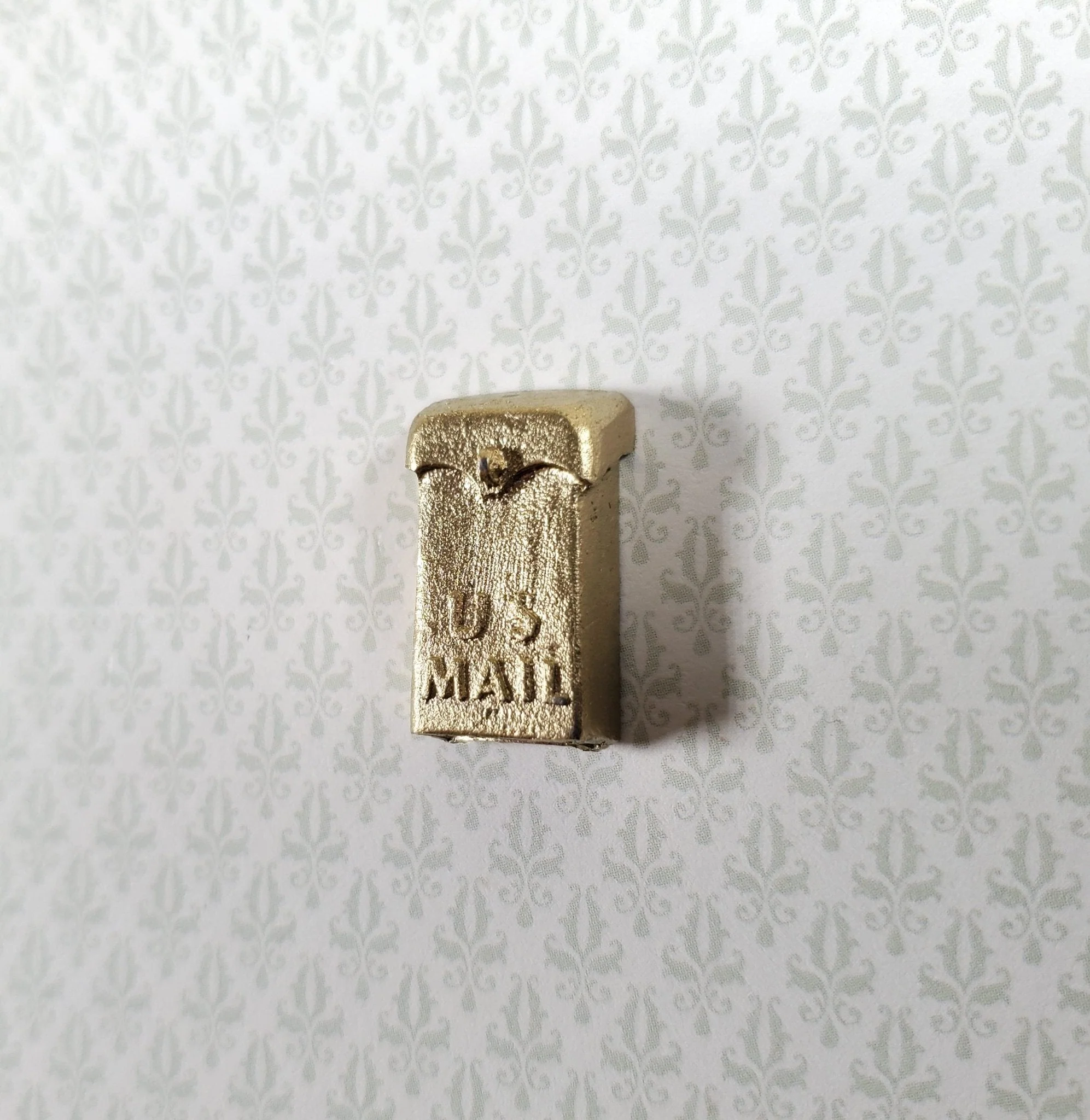 Dollhouse HALF SCALE Mailbox Gold Metal 1:24 Scale Miniature Accessory