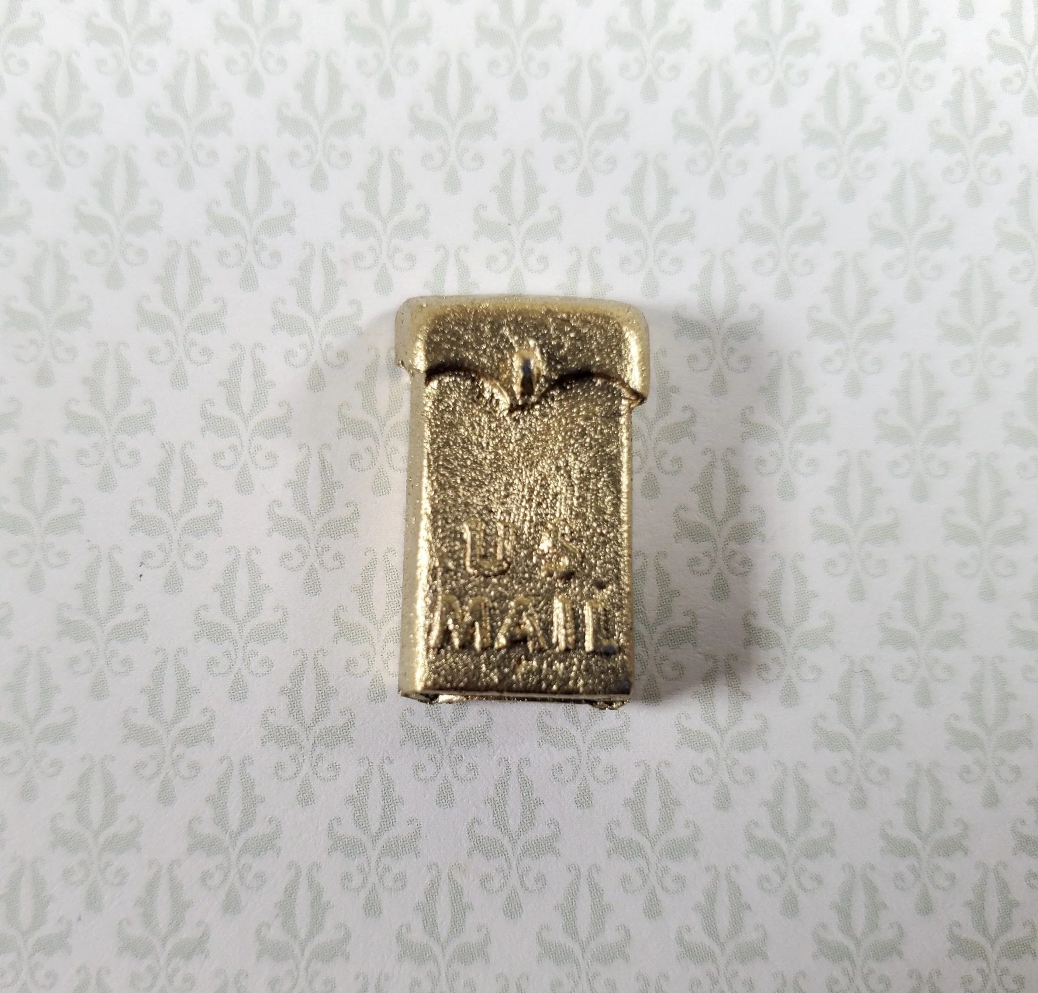 Dollhouse HALF SCALE Mailbox Gold Metal 1:24 Scale Miniature Accessory - Image 3