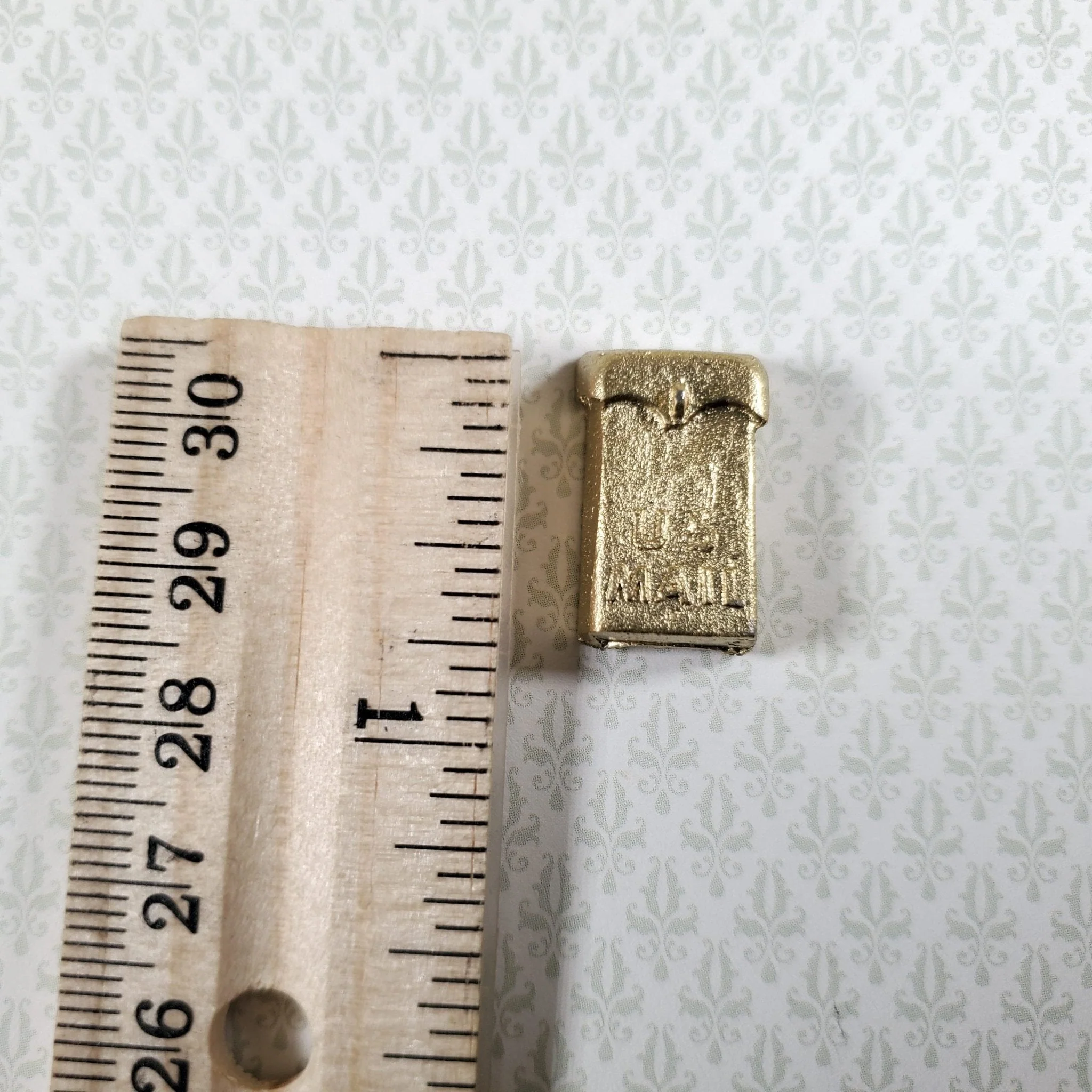 Dollhouse HALF SCALE Mailbox Gold Metal 1:24 Scale Miniature Accessory - Image 4