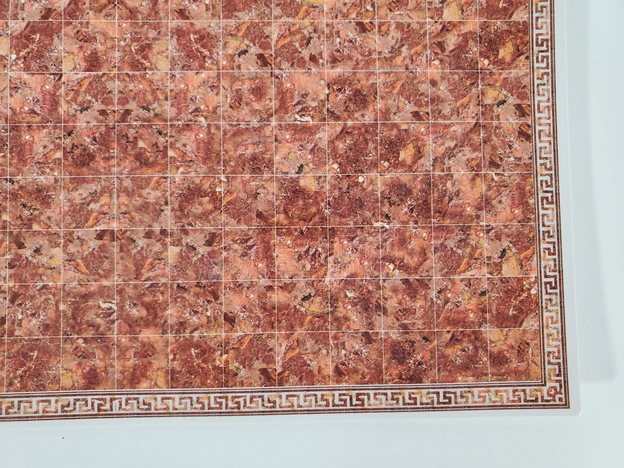 Dollhouse HALF SCALE Marble Tile Sheet with Border Rusty Salmon Floor 1:24 World Model - Image 2
