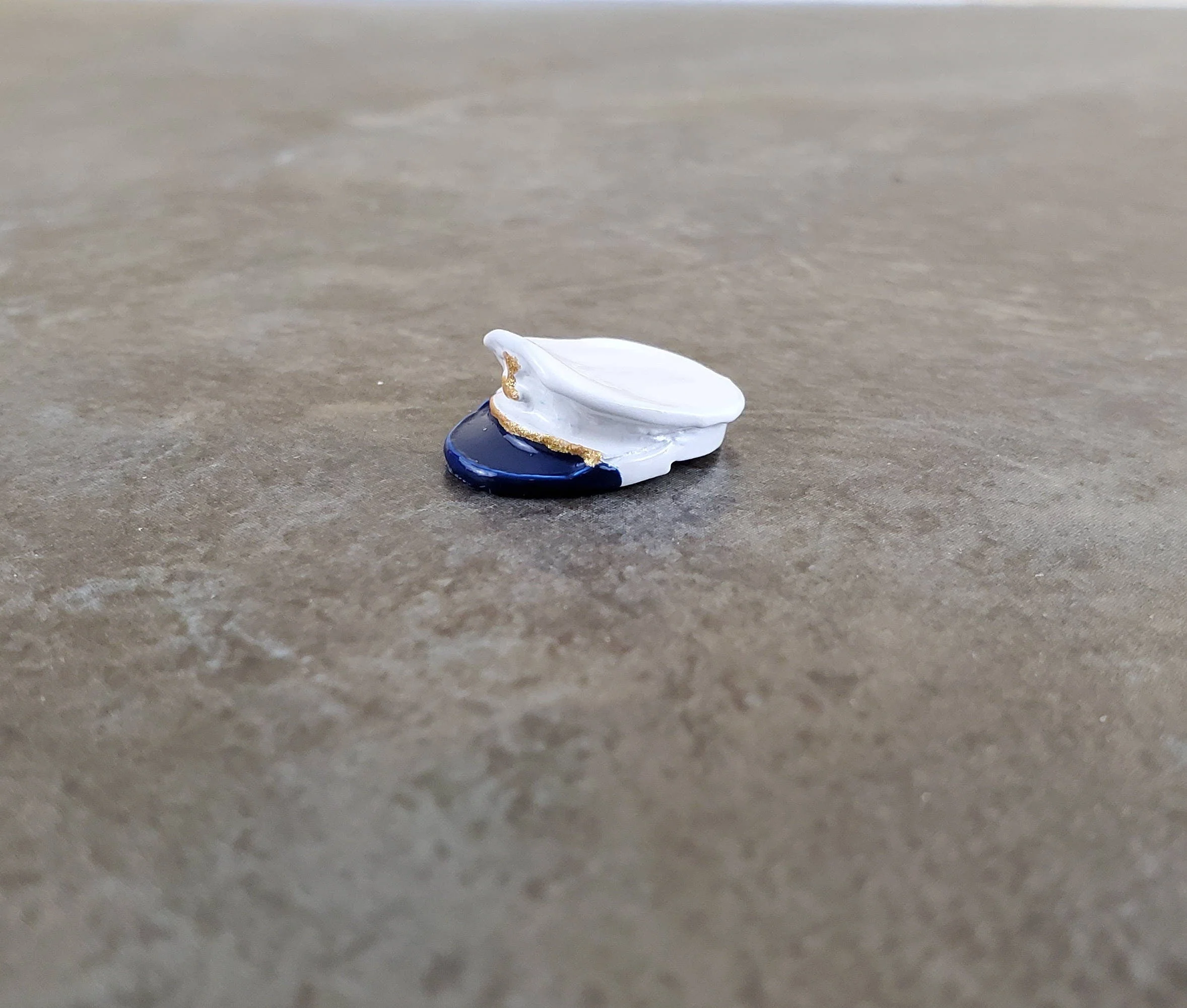 Dollhouse HALF SCALE Sailors Captains Hat Cap Metal Decoration 1:24 Lighthouse Decor - Image 2