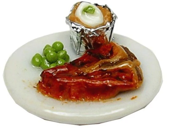 Dollhouse HALF SCALE T-bone Steak Dinner 1:24 Miniature Food