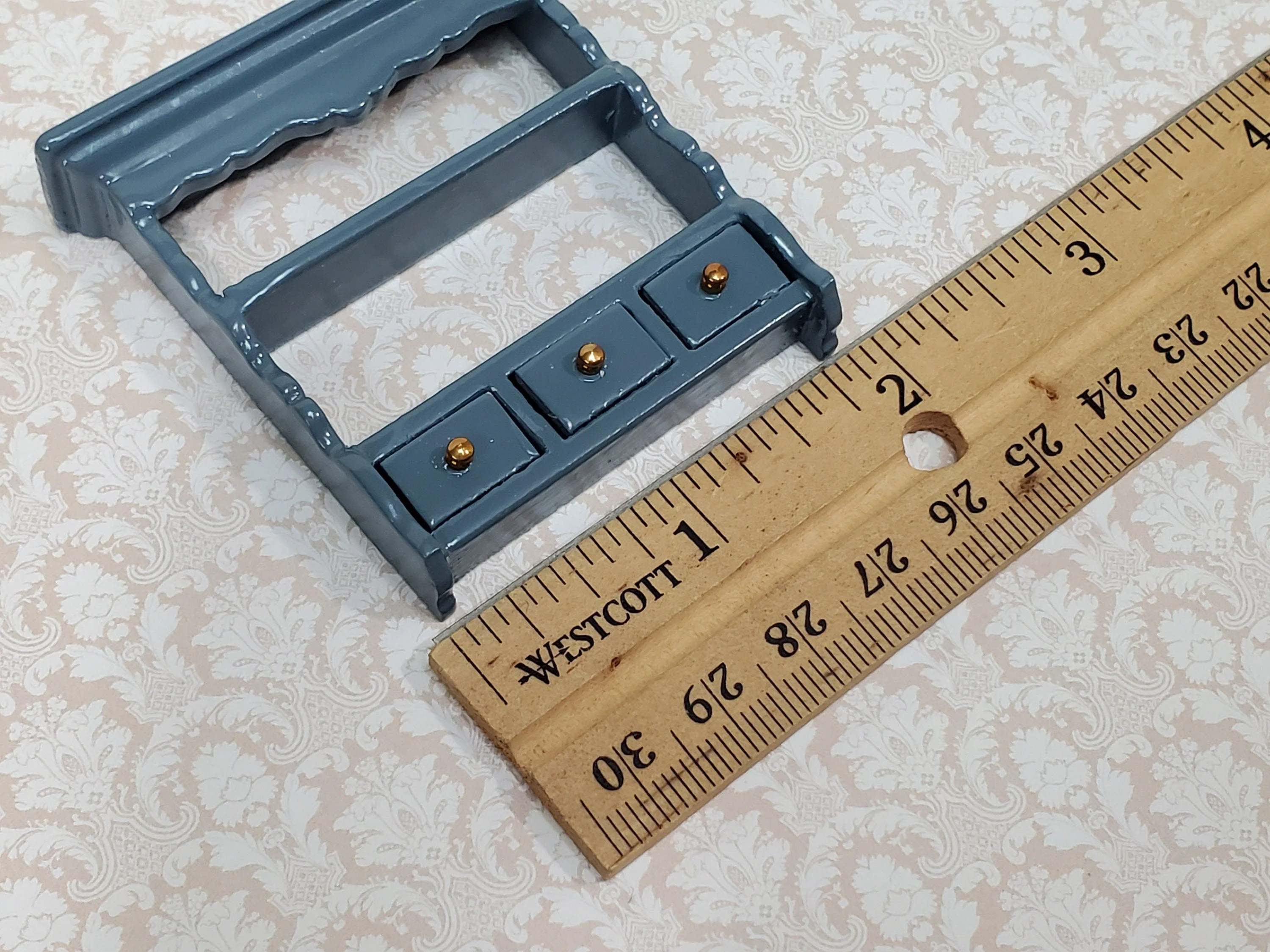 Dollhouse Spice Rack Small Wall Shelf with Drawers BLUE 1:12 Scale Miniature - Image 4