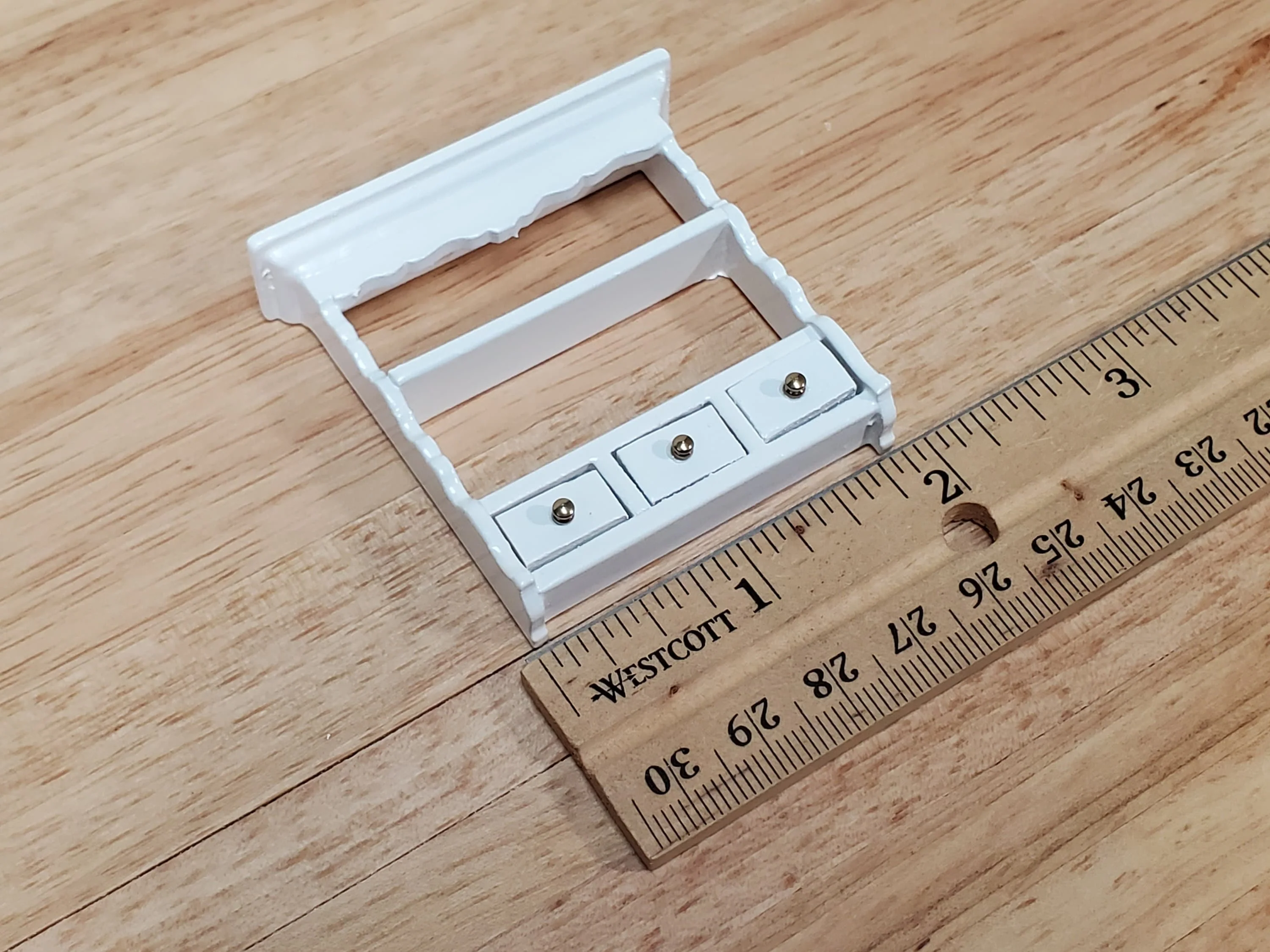 Dollhouse Spice Rack Small Wall Shelf with Drawers WHITE 1:12 Scale Miniature - Image 4