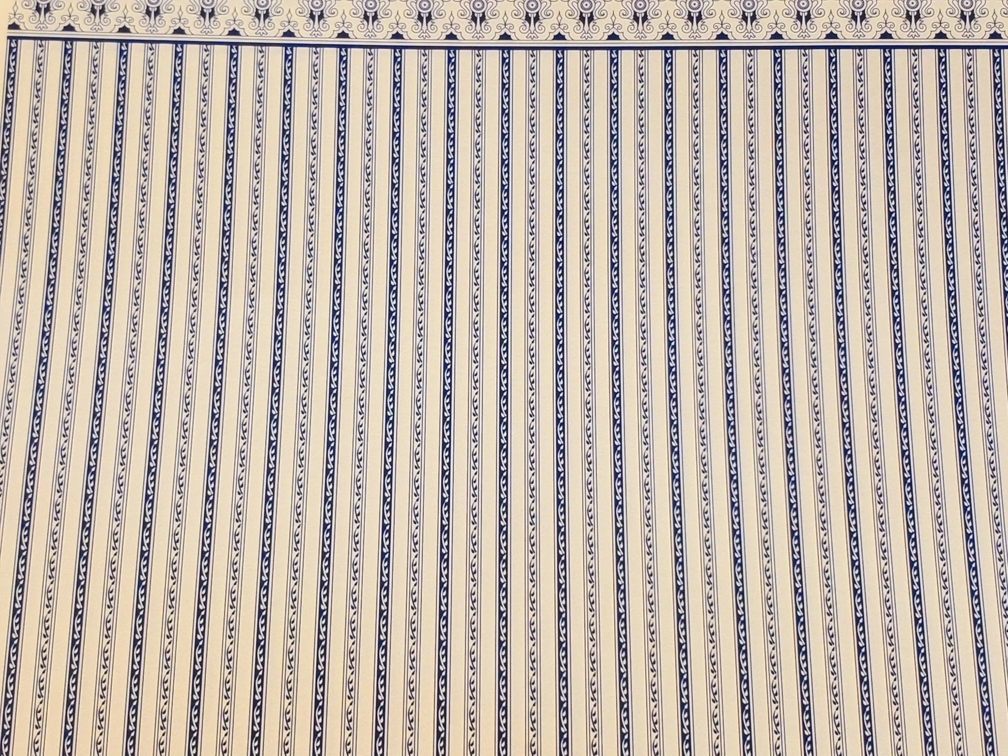 Dollhouse HALF SCALE Wallpaper 3 Sheets Blue & Cream Striped "Regency" 1:24 Scale - Image 3