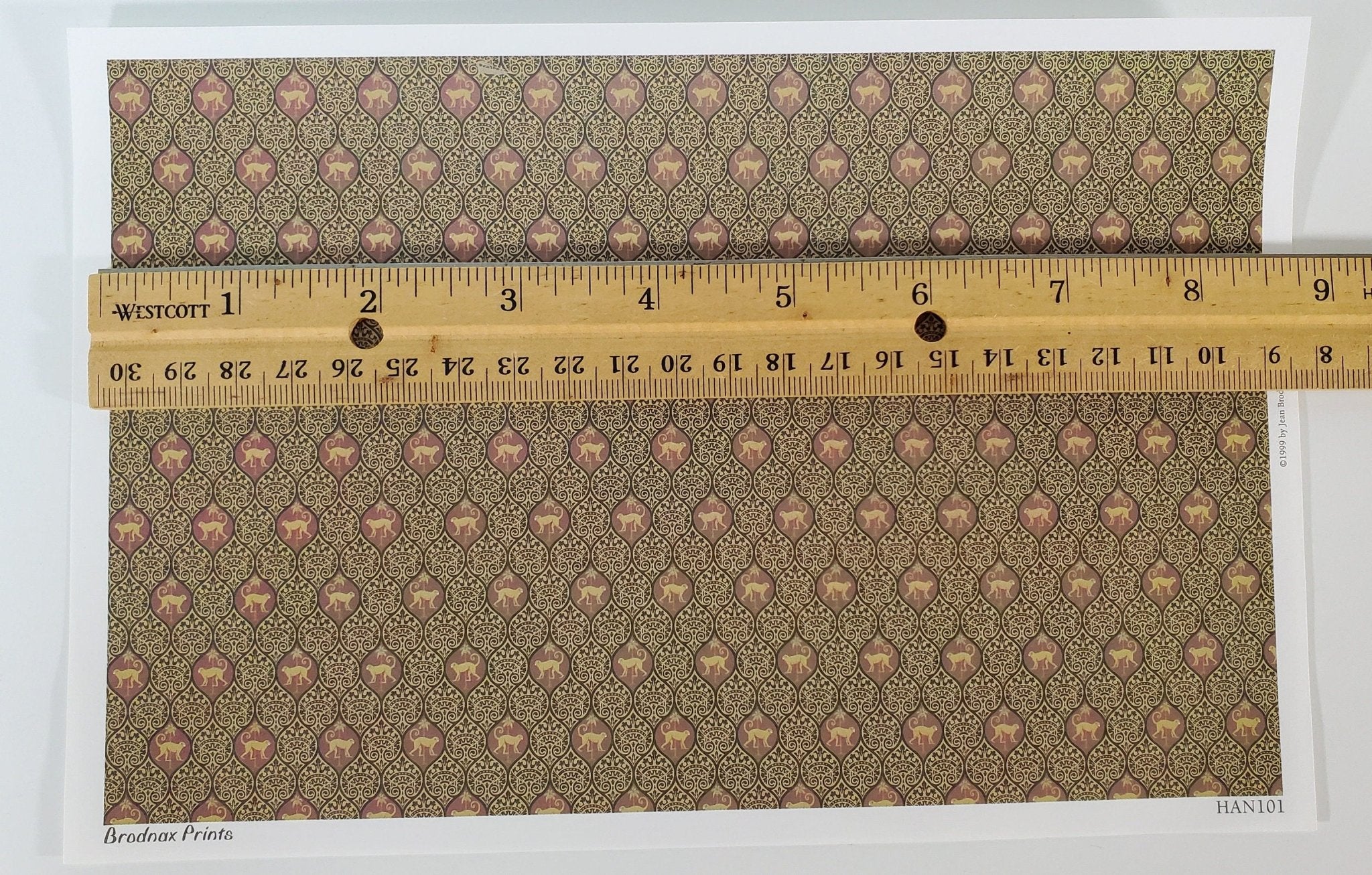 Dollhouse HALF SCALE Wallpaper 3 Sheets Brown Black Tan "Monkeys" 1:24 Scale - Image 3