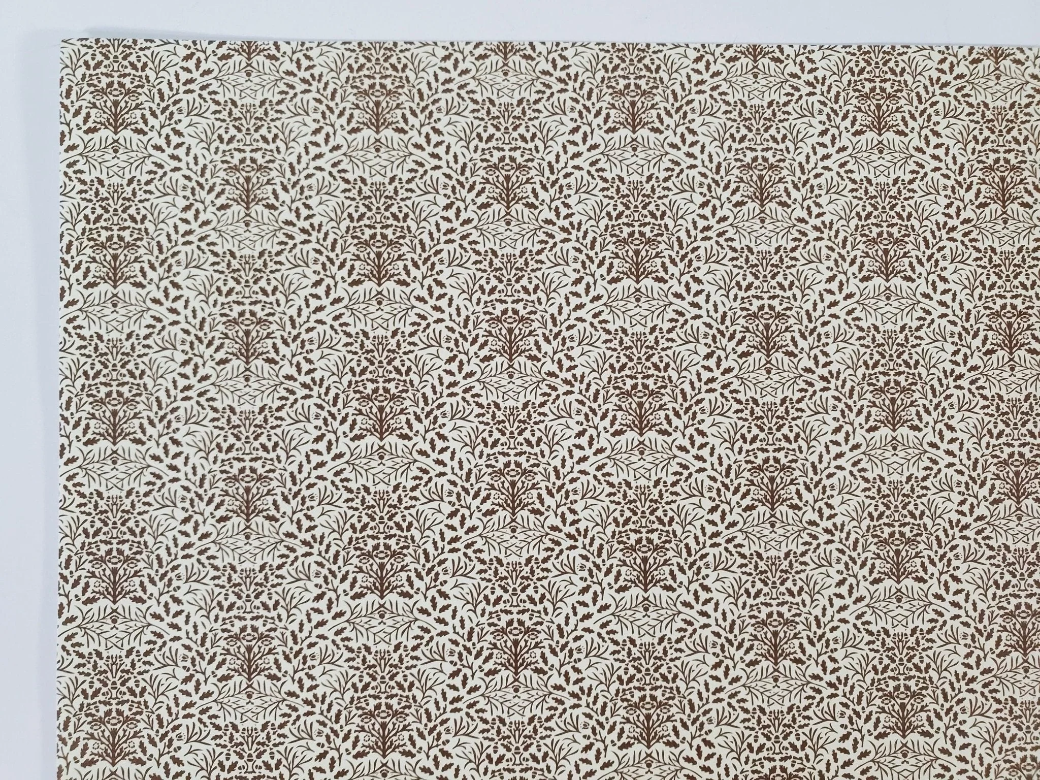 Dollhouse HALF SCALE Wallpaper 3 Sheets Brown on Cream "Acorns" 1:24 Scale - Image 2
