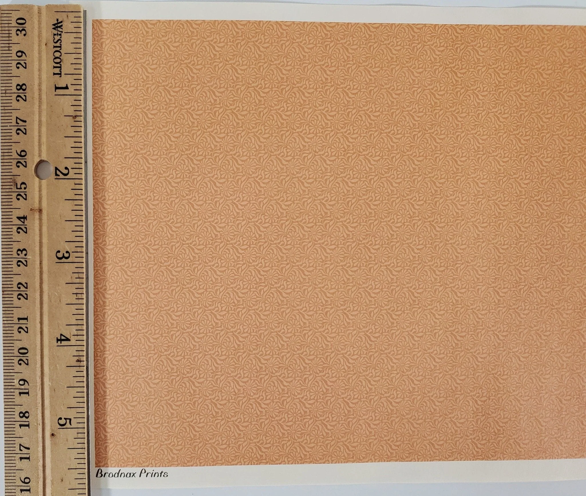 Dollhouse HALF SCALE Wallpaper 3 Sheets Orange Rush Arts & Crafts "Michaelmas" 1:24 Scale - Image 4