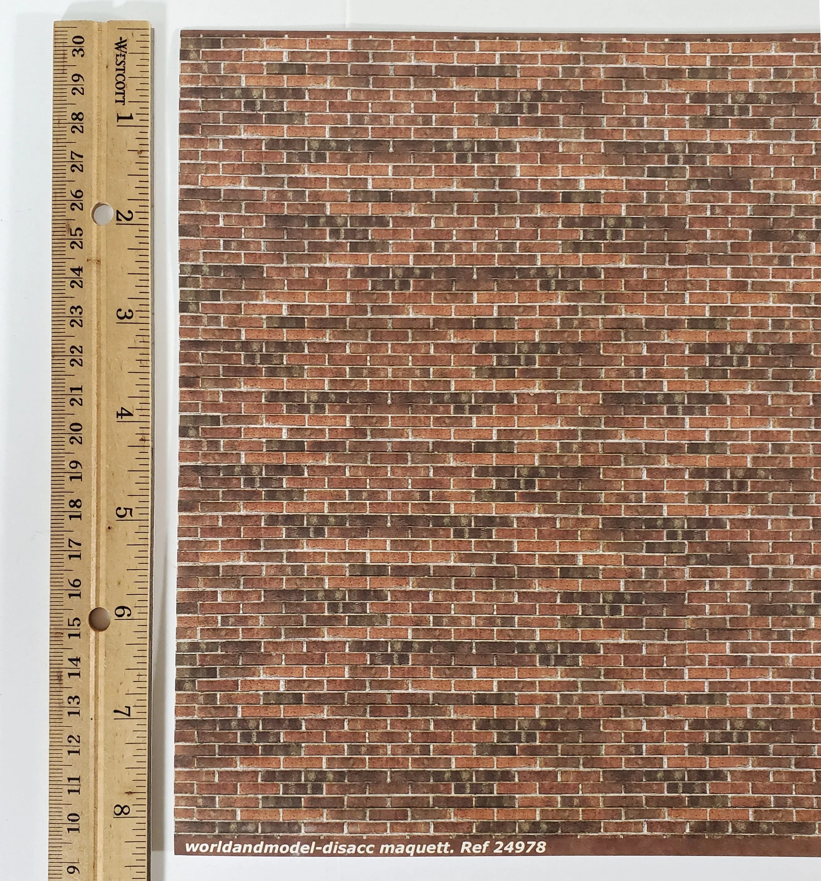 Dollhouse HALF SCALE Weathered Brick Card Stock Embossed 1:24 Scale World Model - Image 3