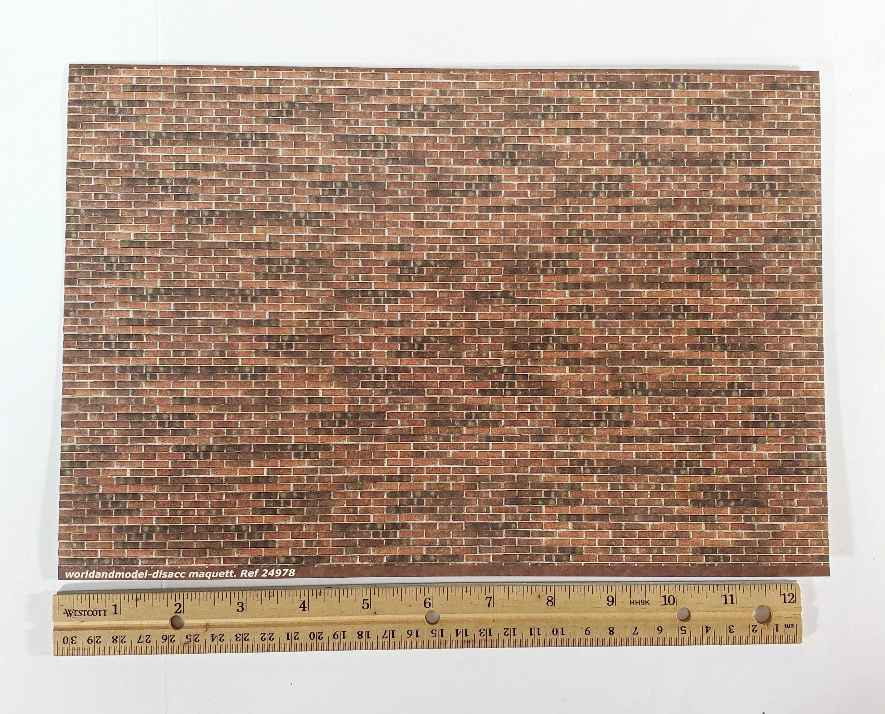 Dollhouse HALF SCALE Weathered Brick Card Stock Embossed 1:24 Scale World Model - Image 4