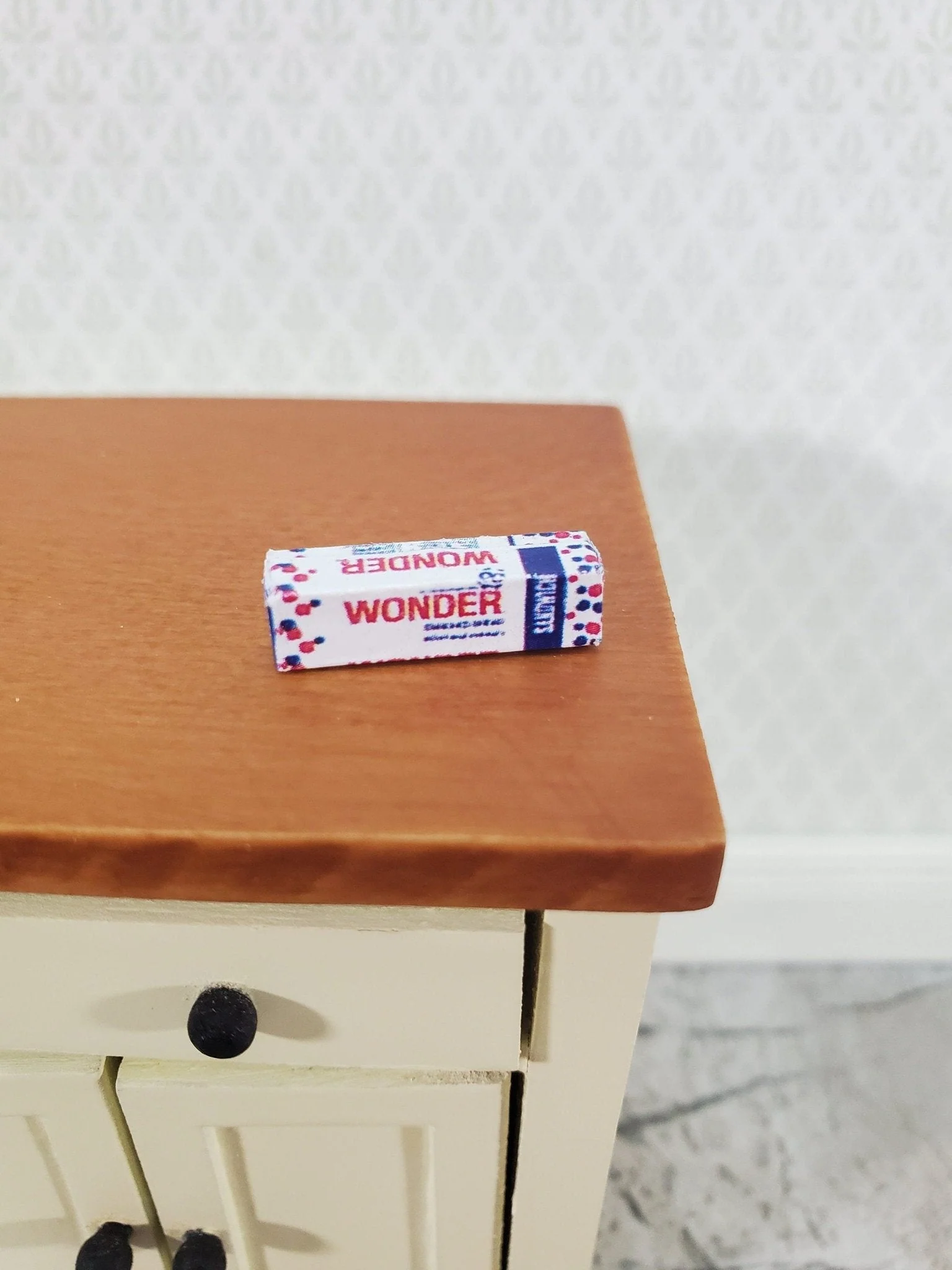 Dollhouse HALF SCALE Wonder Bread Loaf Tiny 1:24 Miniature Food 3/4" Long