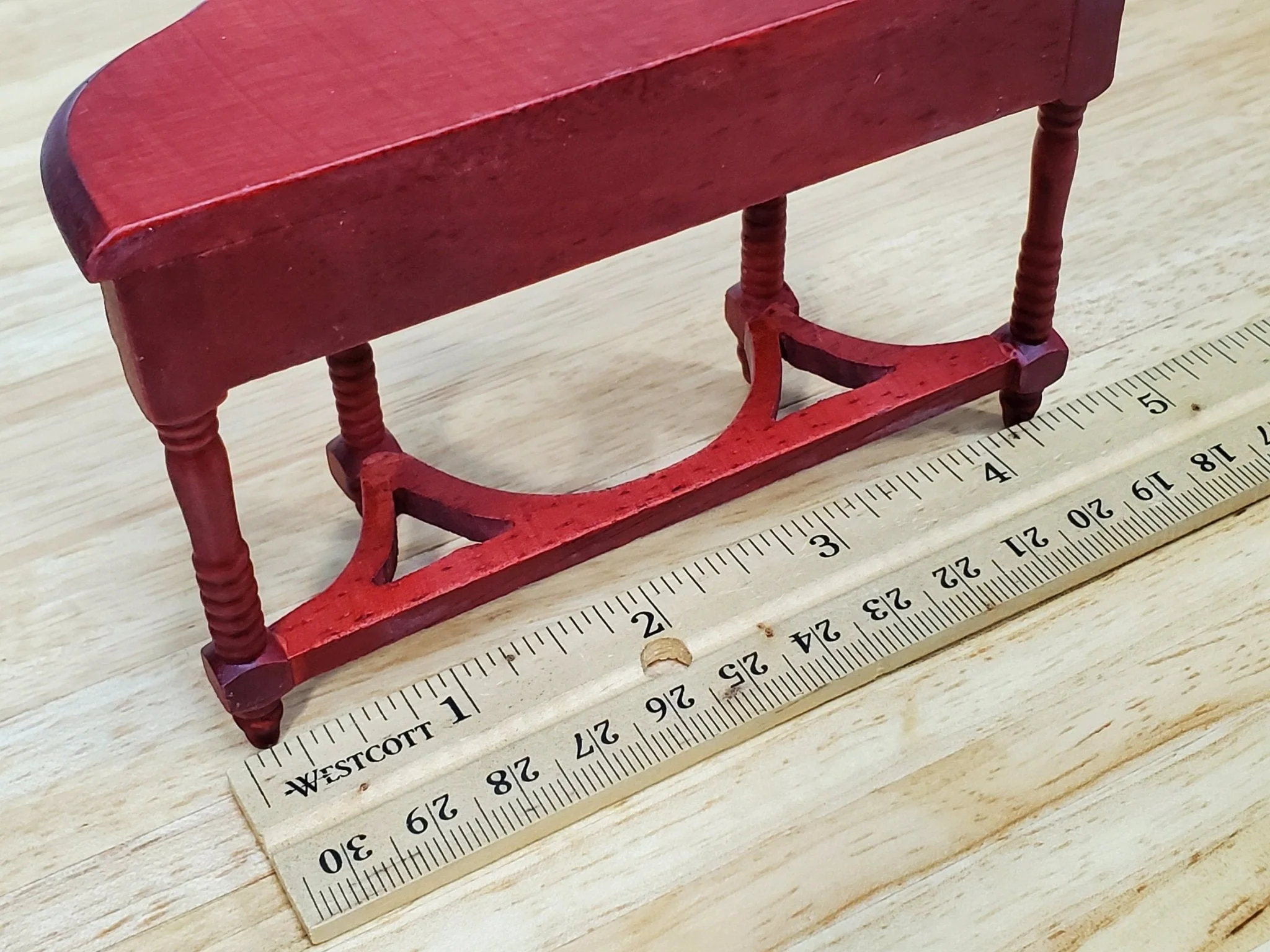 Dollhouse Hall or Side Table with Drawer Wood Mahogany Finish 1:12 Scale Miniature Furniture - Image 4