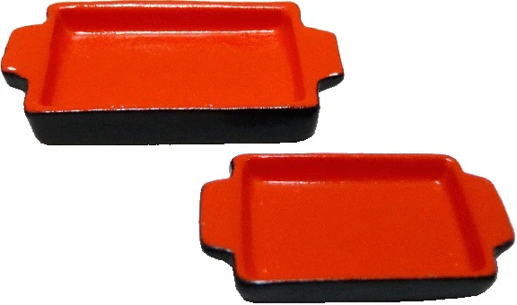 Dollhouse Halloween Baking Trays Black & Orange Set of 2 1:12 Scale Miniature