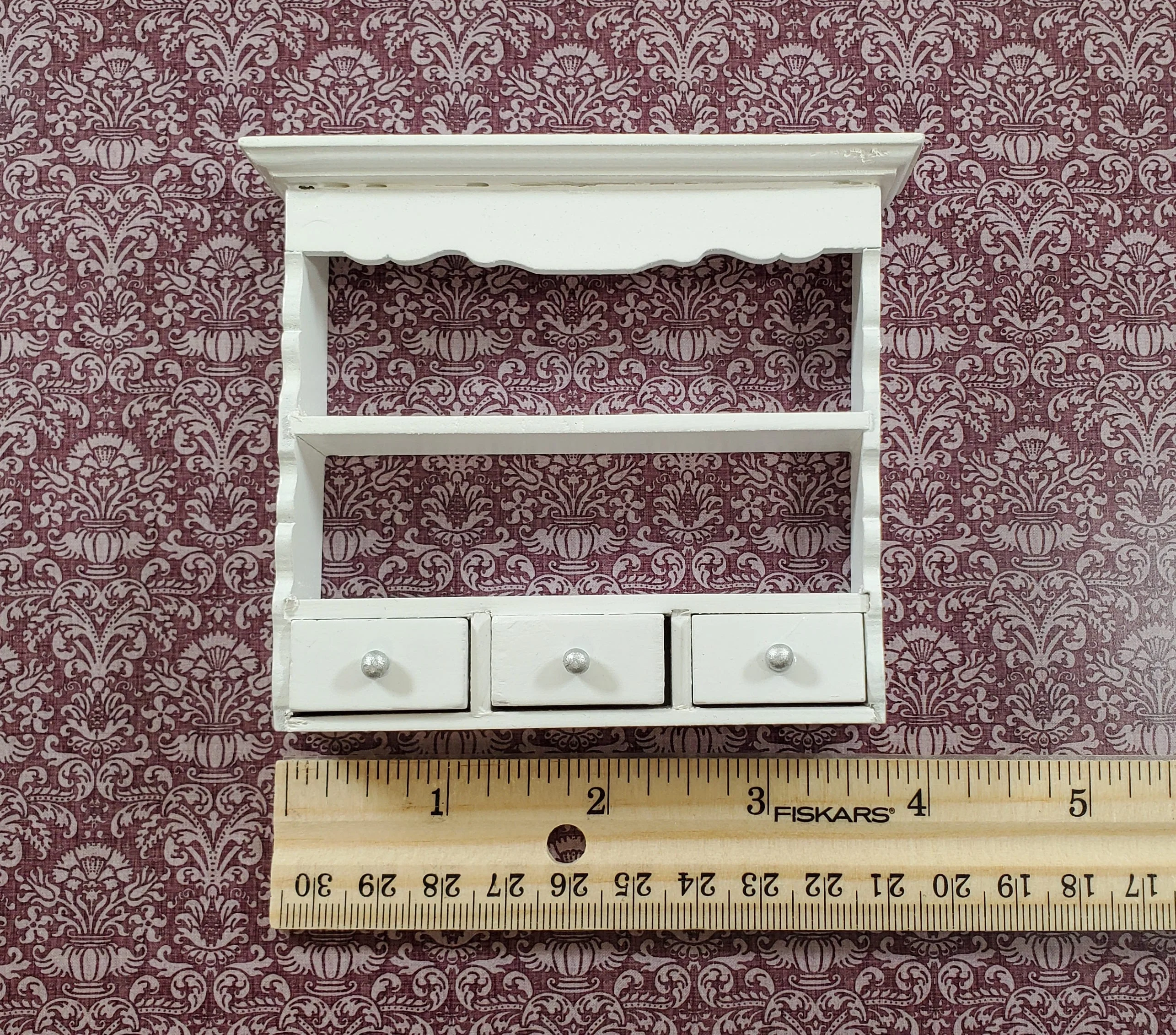 Dollhouse Hanging Shelf White 3 Drawers 1:12 Scale Miniature Kitchen Bathroom - Image 6