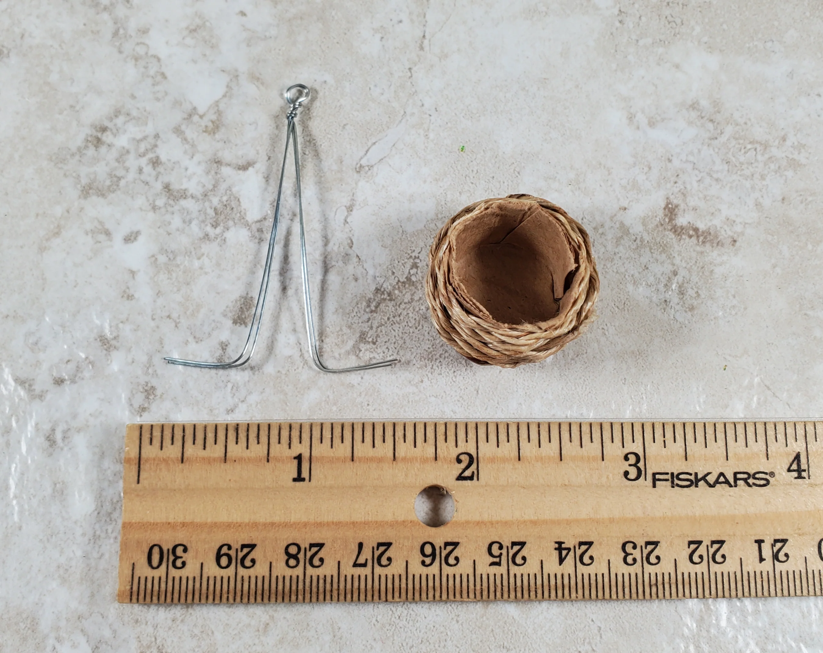 Dollhouse Hanging Woven Bird Basket 1:12 Scale Miniature Garden - Image 3