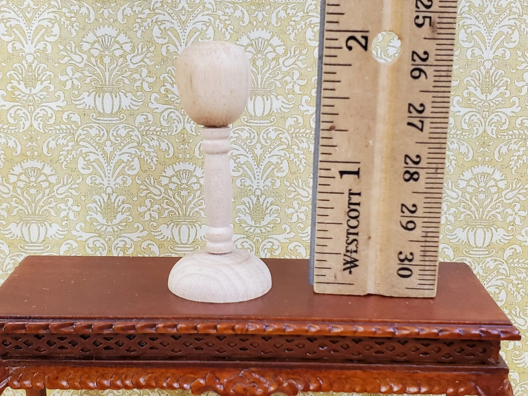 Dollhouse Hat Stand Wood 2" Tall 1:12 Scale Miniature - Image 2
