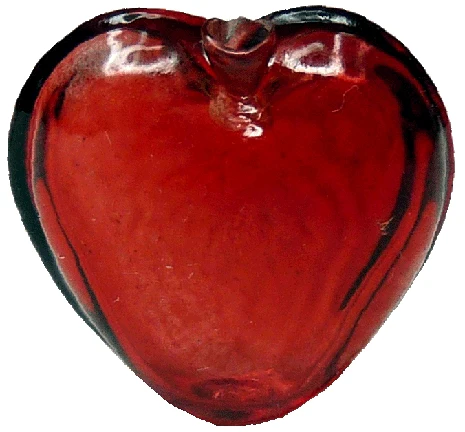Dollhouse Heart Shaped Glass Bud Vase Red 1:12 Scale Miniature