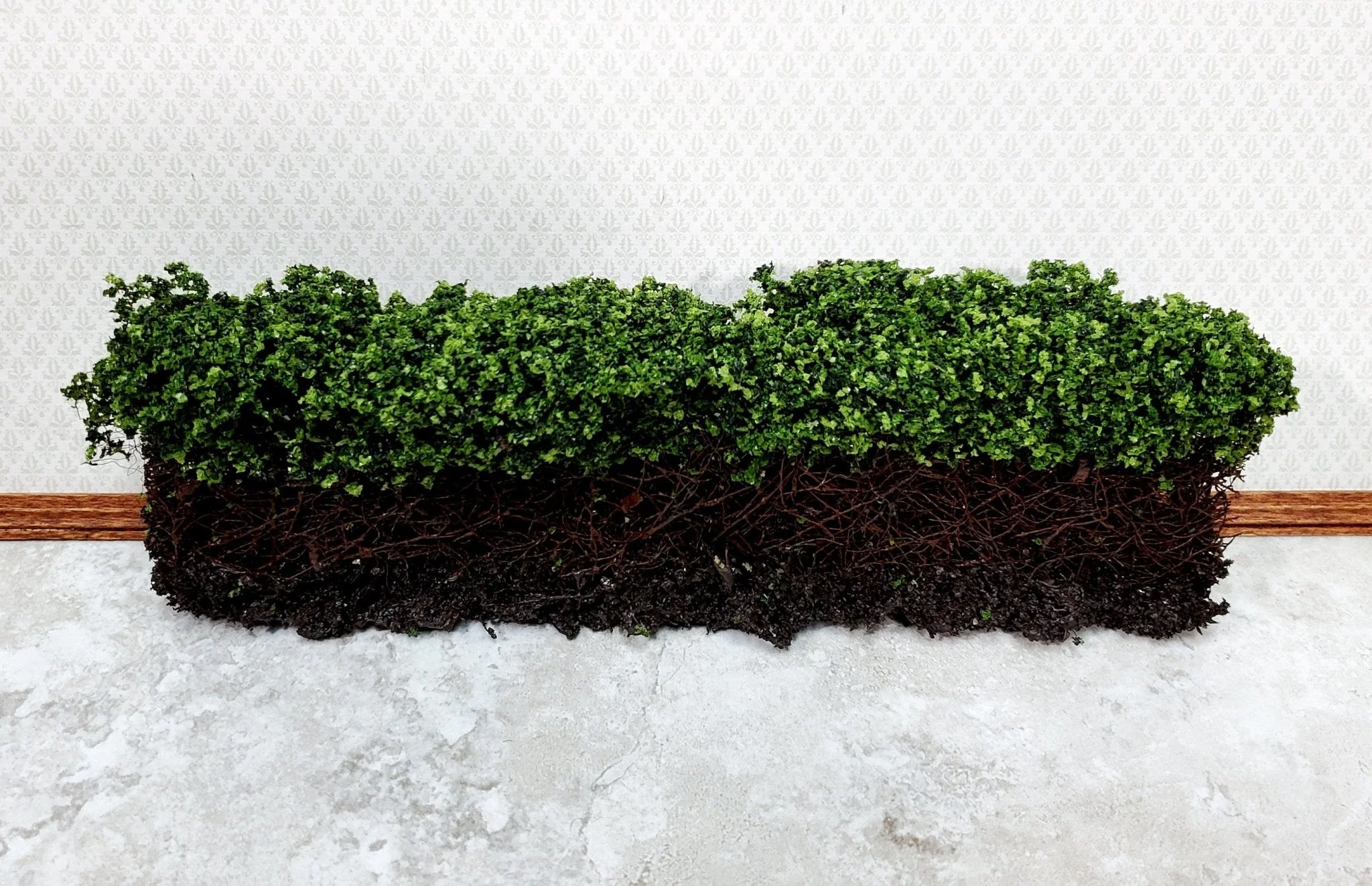 Dollhouse Hedge Tall Dark Green with Vine Stems Free Standing 1:12 Scale Miniature - Image 2