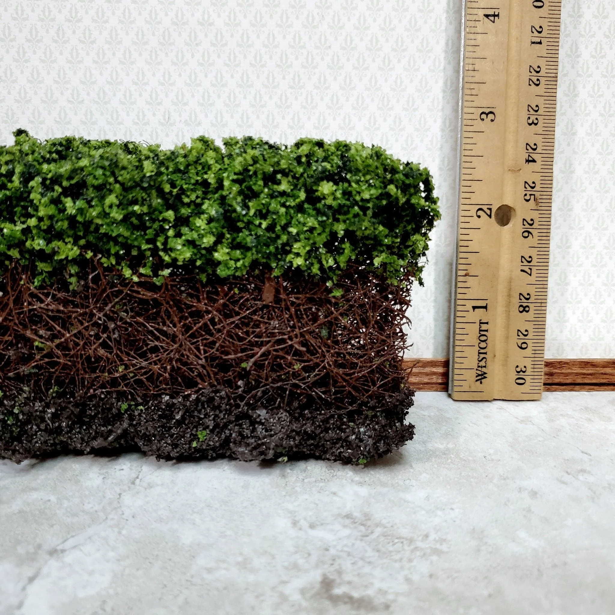 Dollhouse Hedge Tall Dark Green with Vine Stems Free Standing 1:12 Scale Miniature - Image 4