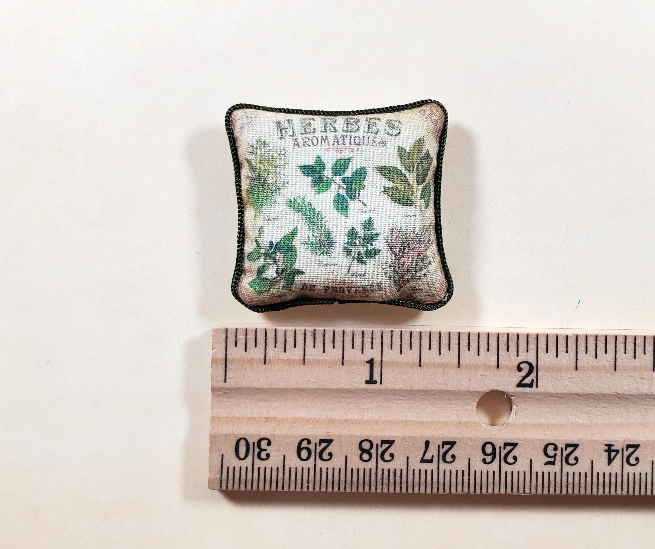 Dollhouse Herb Garden Pillow Handmade 1:12 Scale Miniature - Image 3