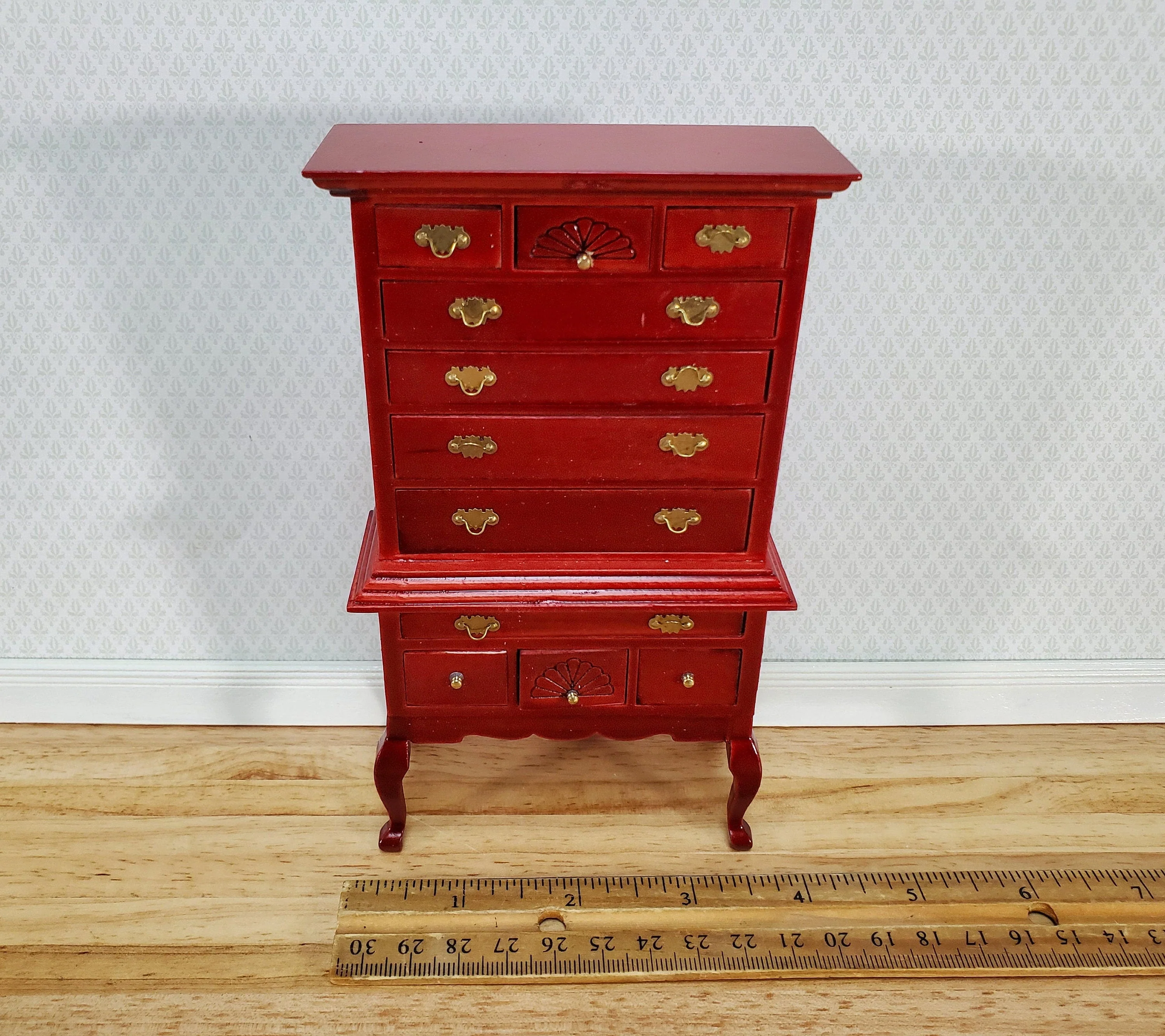 Dollhouse Highboy Dresser Queen Anne Victorian 1:12 Scale Miniature Furniture - Image 5
