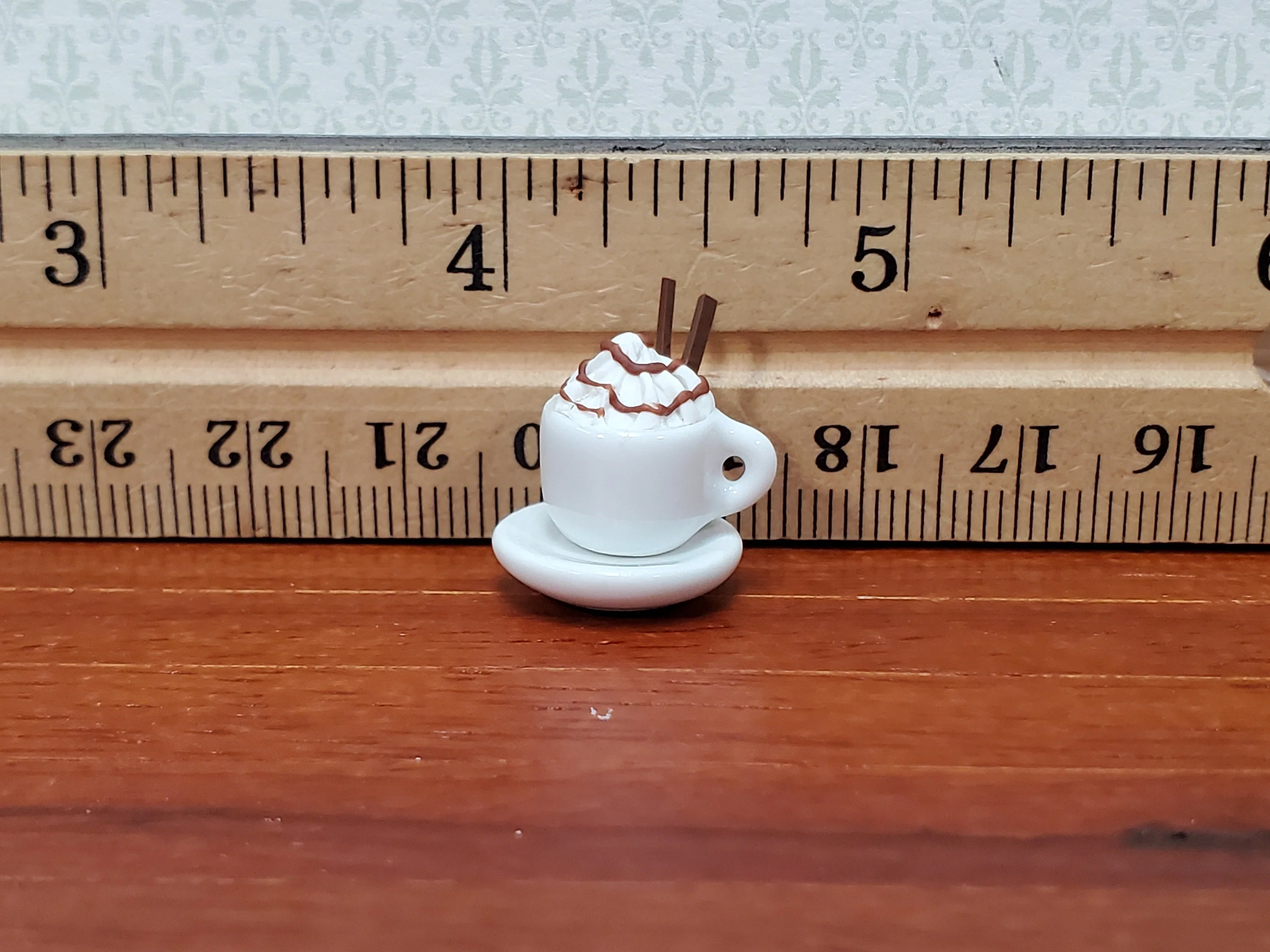 Dollhouse Hot Cocoa or Mocha Latte Mug Large with Whip Cream 1:12 Scale Miniature Food - Image 4
