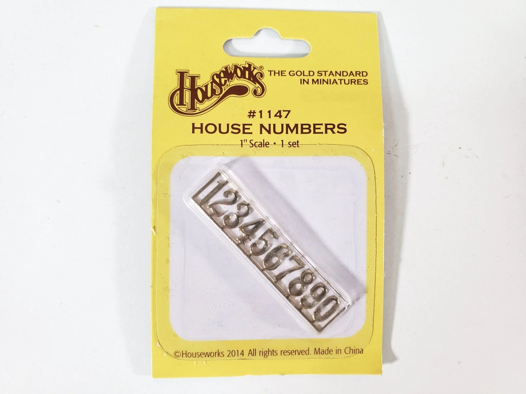 Dollhouse House Numbers 0 thru 9 Gold Plated Brass Miniatures Houseworks 1147 - Image 2