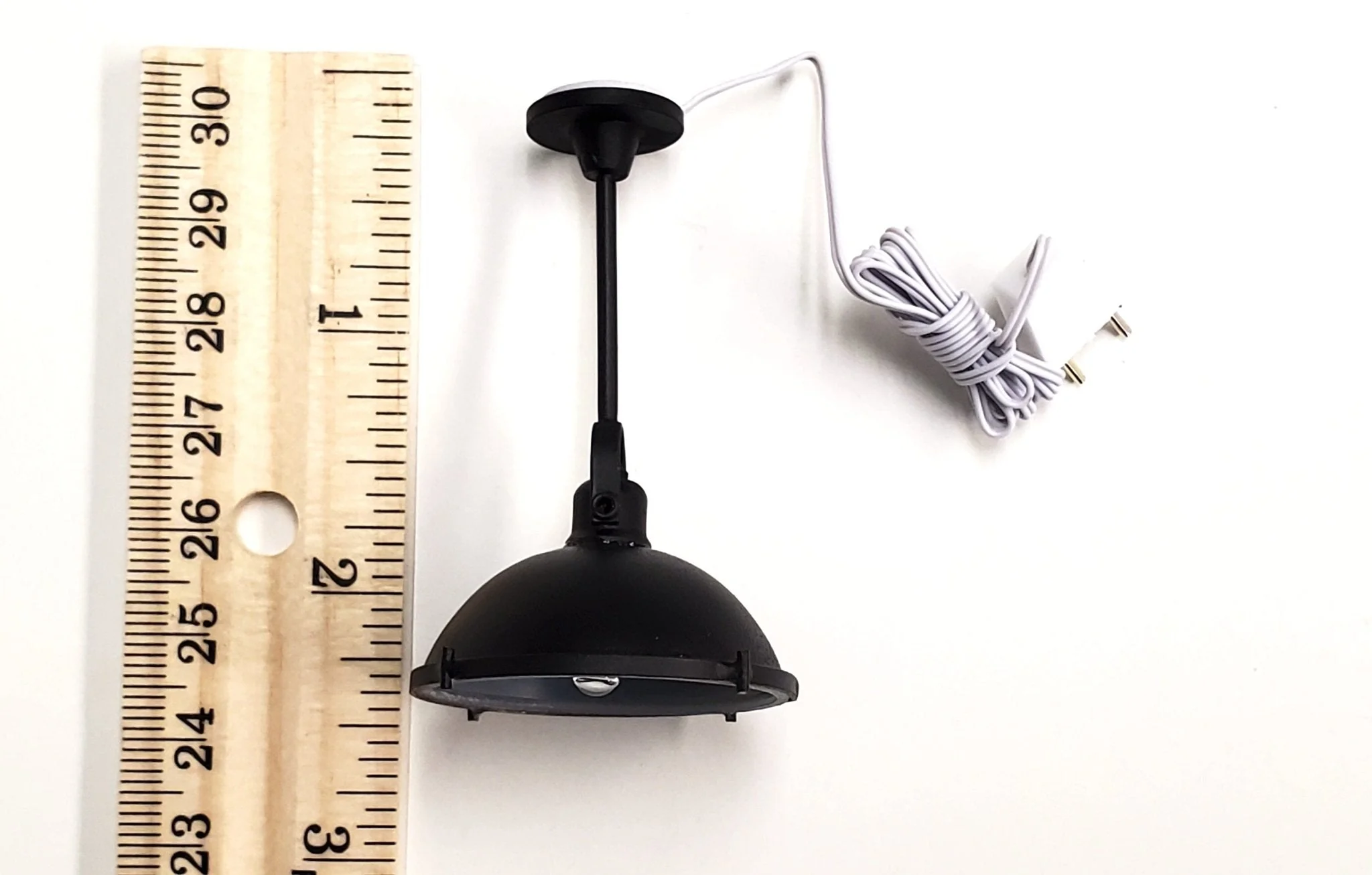 Dollhouse Industrial Black Ceiling Light 12 Volt with Plug 1:12 Scale Miniature - Image 4