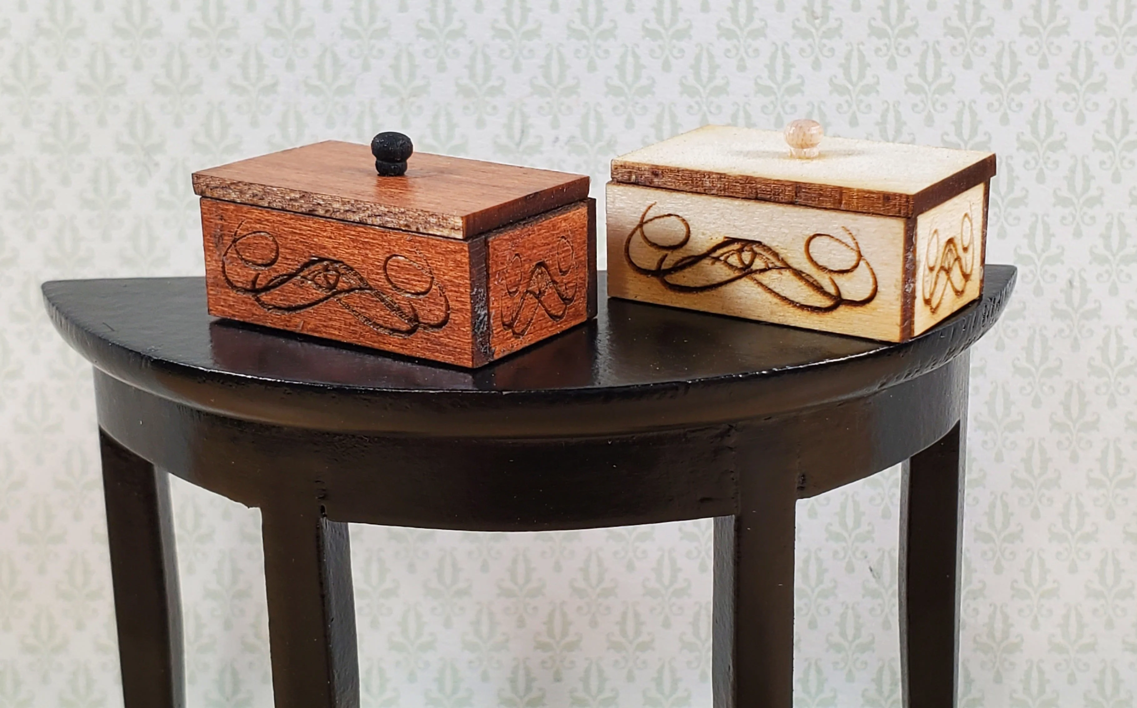 Dollhouse KIT Art Nouveau Box Small for Gloves Trinkets 1:12 Scale Miniature DIY - Image 3