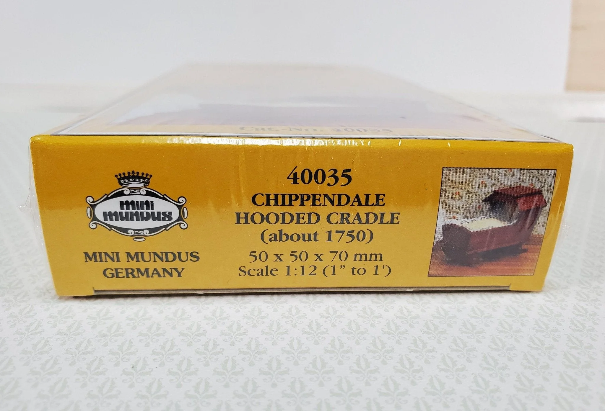 Dollhouse KIT Cradle Crib for Nursery Chippendale Hooded Style 1:12 Scale Miniature Mini Mundus - Image 3