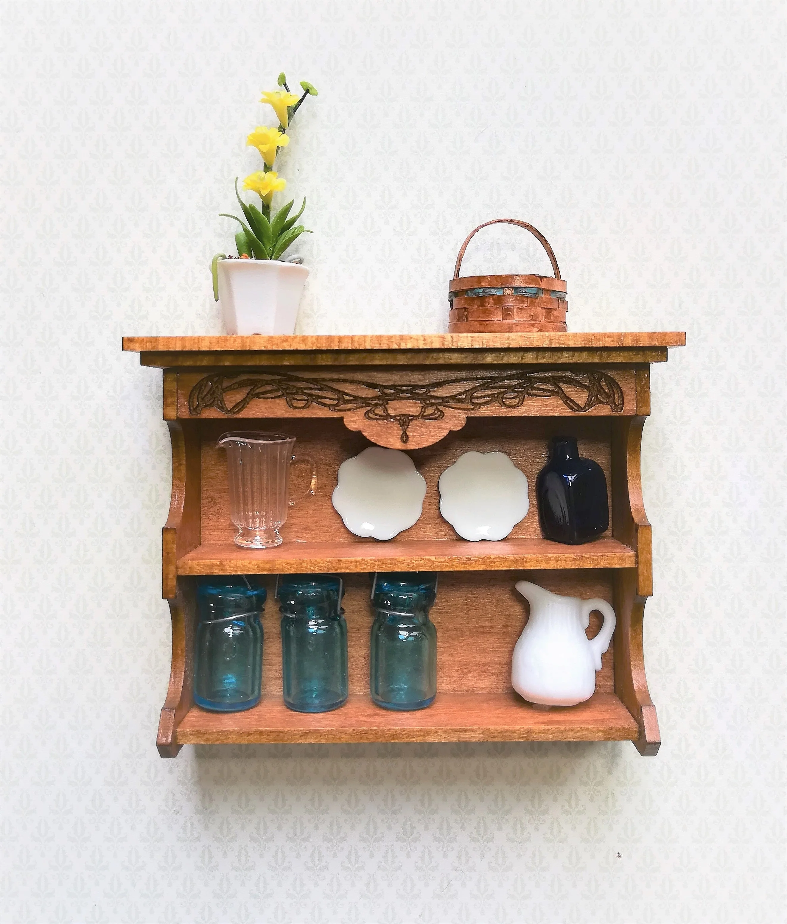 Dollhouse KIT Shelf Bookcase Art Nouveau Style 1:12 Scale Easy to Assemble - Image 4