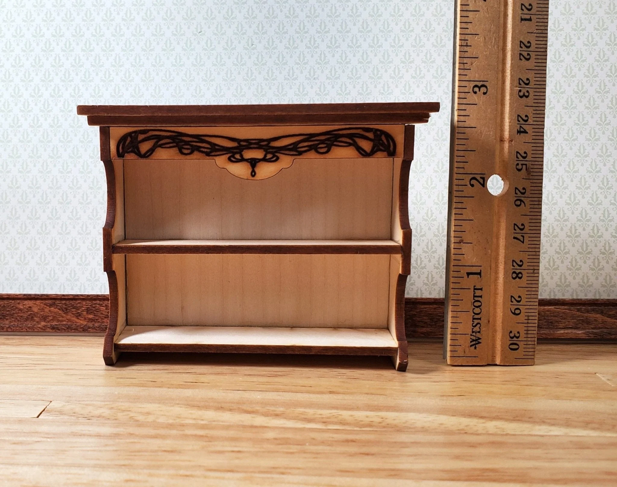 Dollhouse KIT Shelf Bookcase Art Nouveau Style 1:12 Scale Easy to Assemble - Image 6
