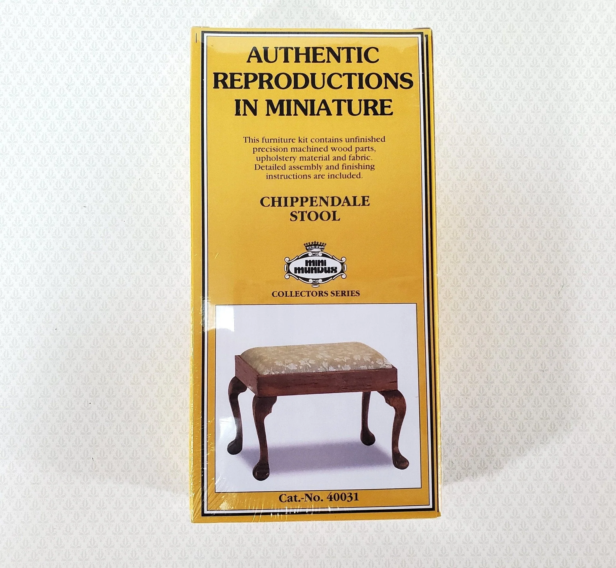 Dollhouse KIT Stool Bench Chippendale Style 1:12 Scale Miniature Mini Mundus