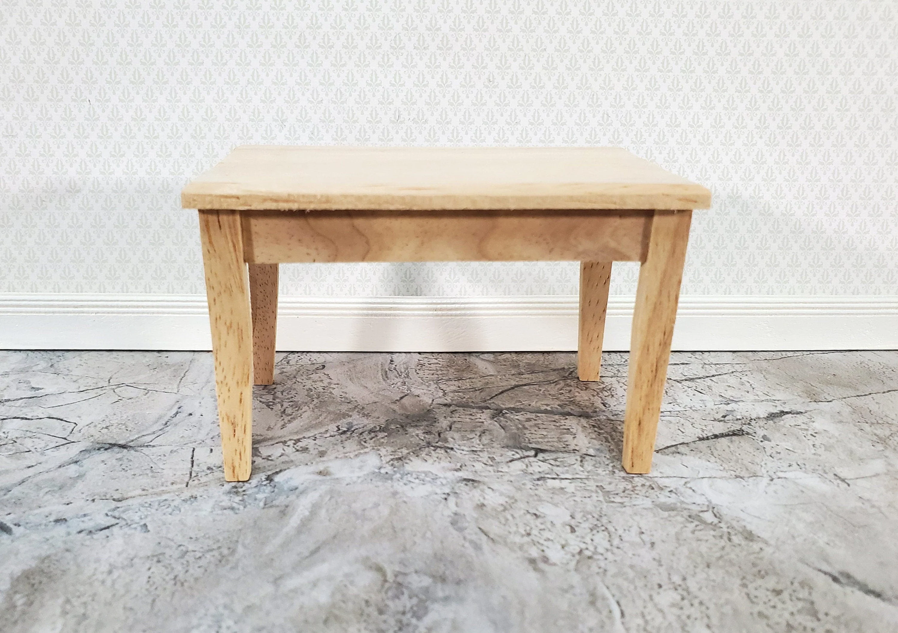 Dollhouse Kitchen or Dining Room Table Unpainted Wood 1:12 Scale Miniature Furniture - Image 3