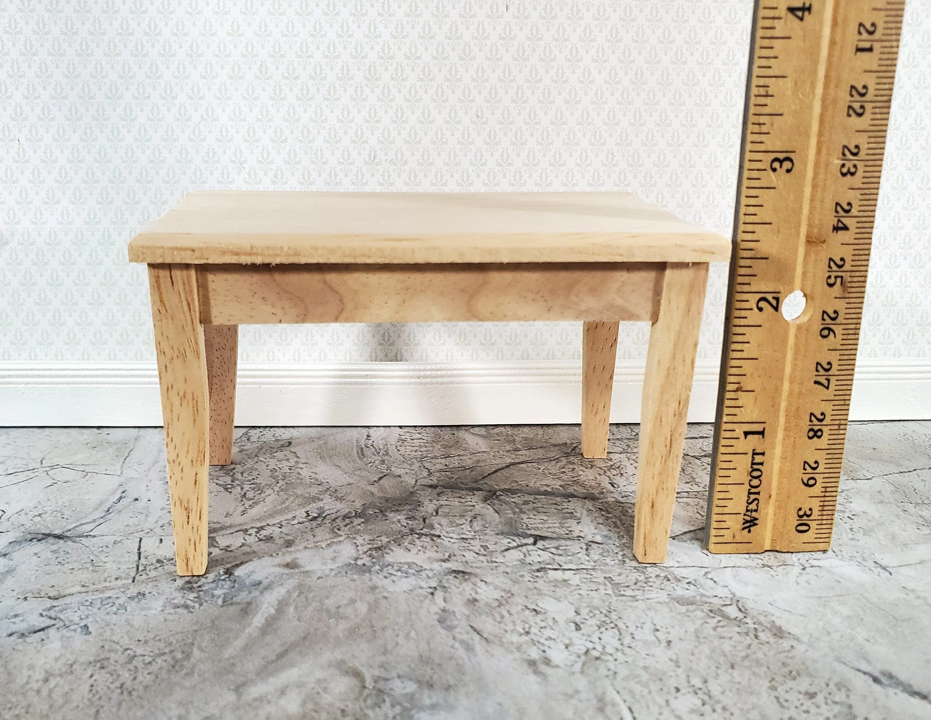 Dollhouse Kitchen or Dining Room Table Unpainted Wood 1:12 Scale Miniature Furniture - Image 4
