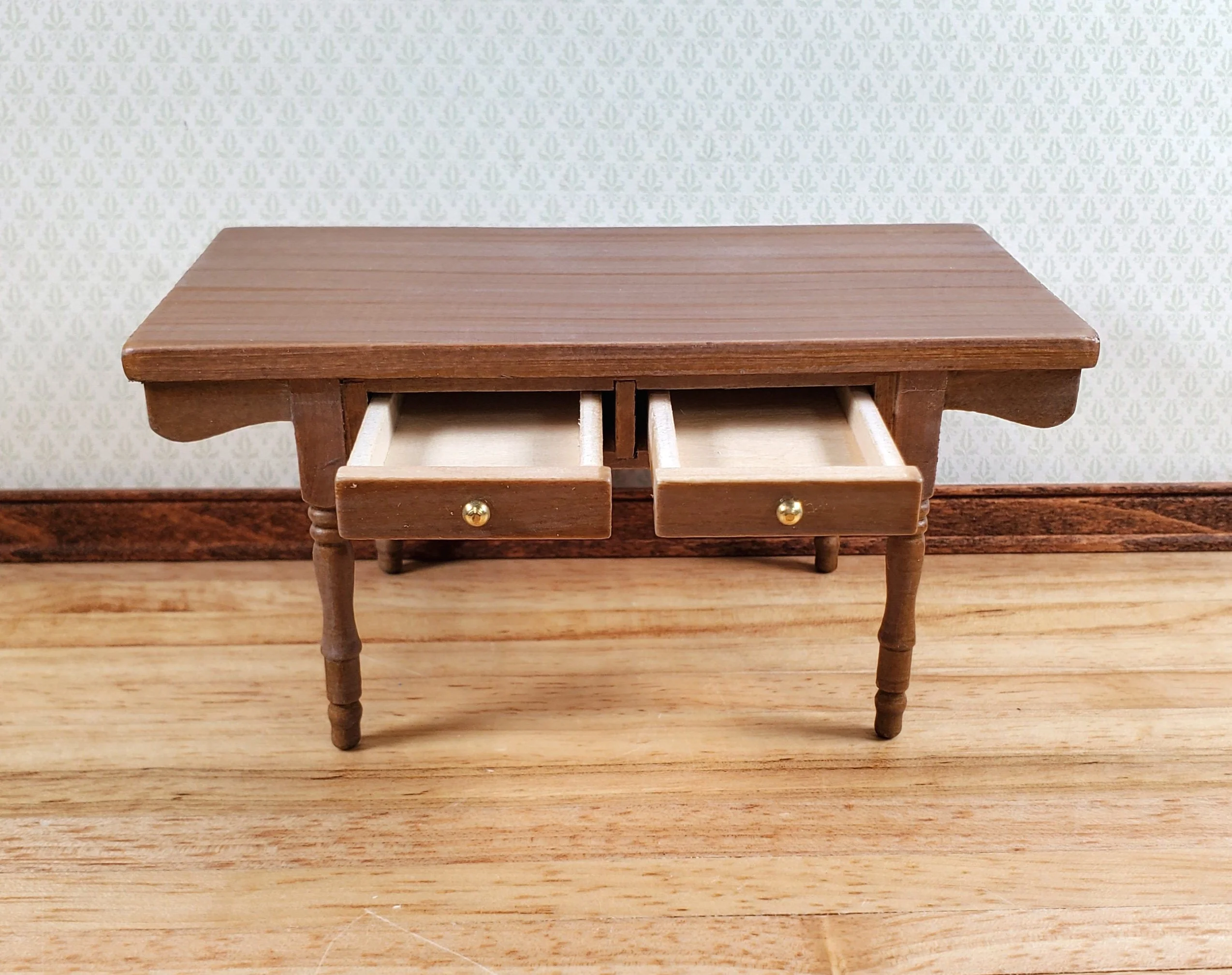 Dollhouse Kitchen Prep Table Farmhouse Style Wood 1:12 Scale Miniature Furniture - Image 4