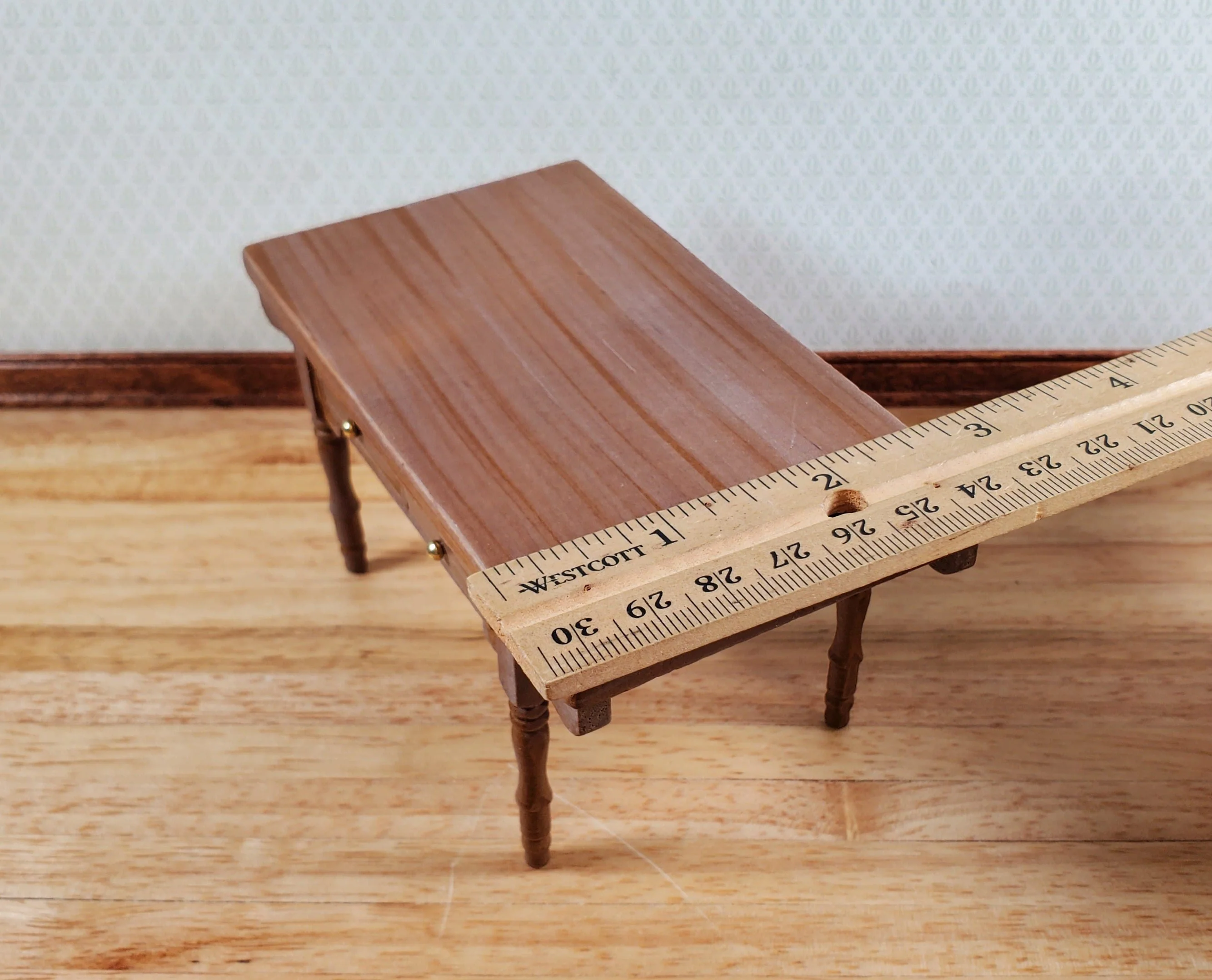 Dollhouse Kitchen Prep Table Farmhouse Style Wood 1:12 Scale Miniature Furniture - Image 5