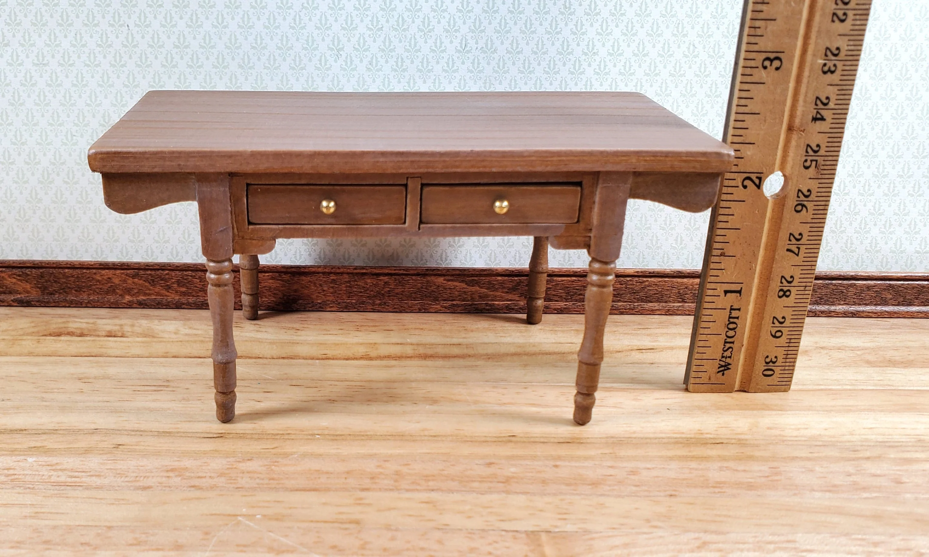 Dollhouse Kitchen Prep Table Farmhouse Style Wood 1:12 Scale Miniature Furniture - Image 6