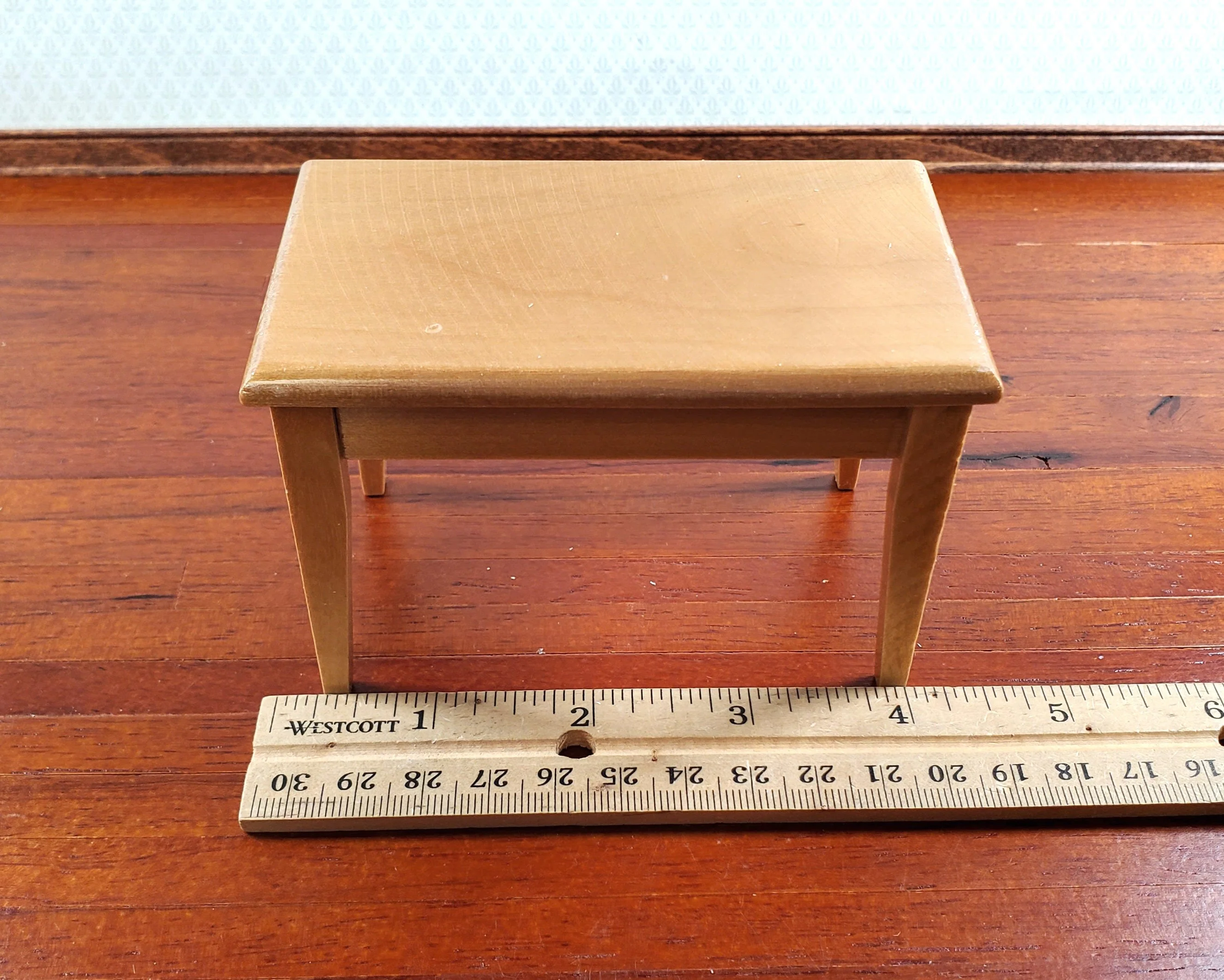 Dollhouse Kitchen Set Sink Fridge Table 1:12 Scale Furniture Light Oak Finish - Image 8