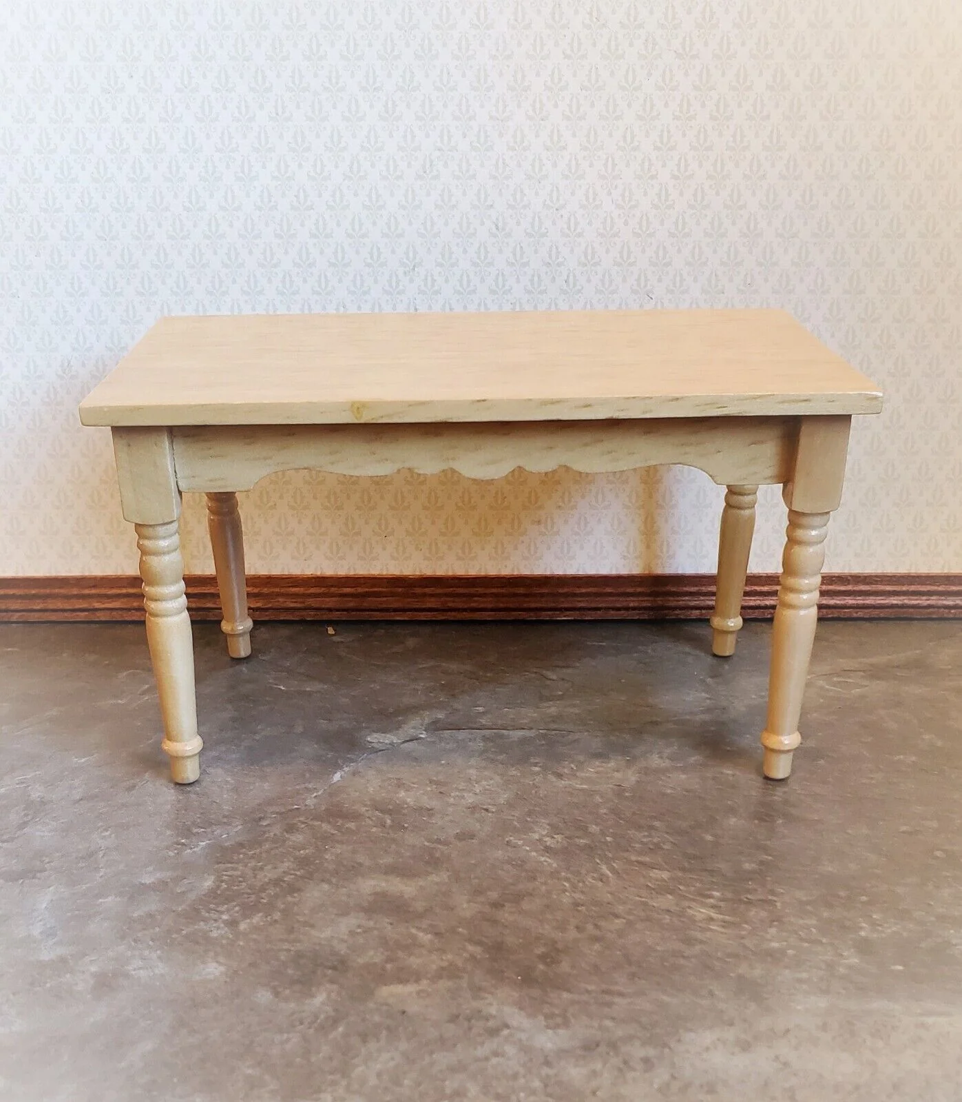 Dollhouse Kitchen Table Light Oak Finish 1:12 Scale Miniature Furniture