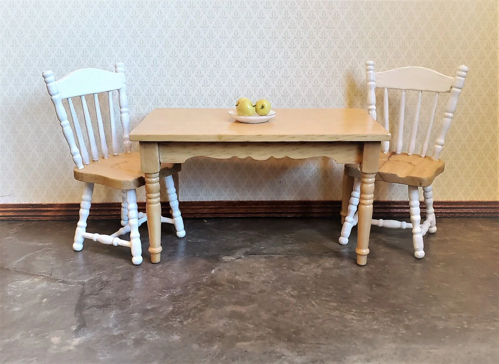 Dollhouse Kitchen Table Light Oak Finish 1:12 Scale Miniature Furniture - Image 3