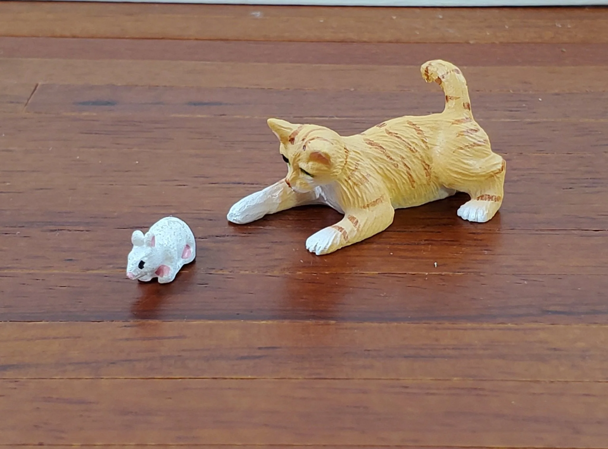 Dollhouse Kitty Cat Orange Tabby Playful Pose 1:12 Scale Miniature Pet - Image 5
